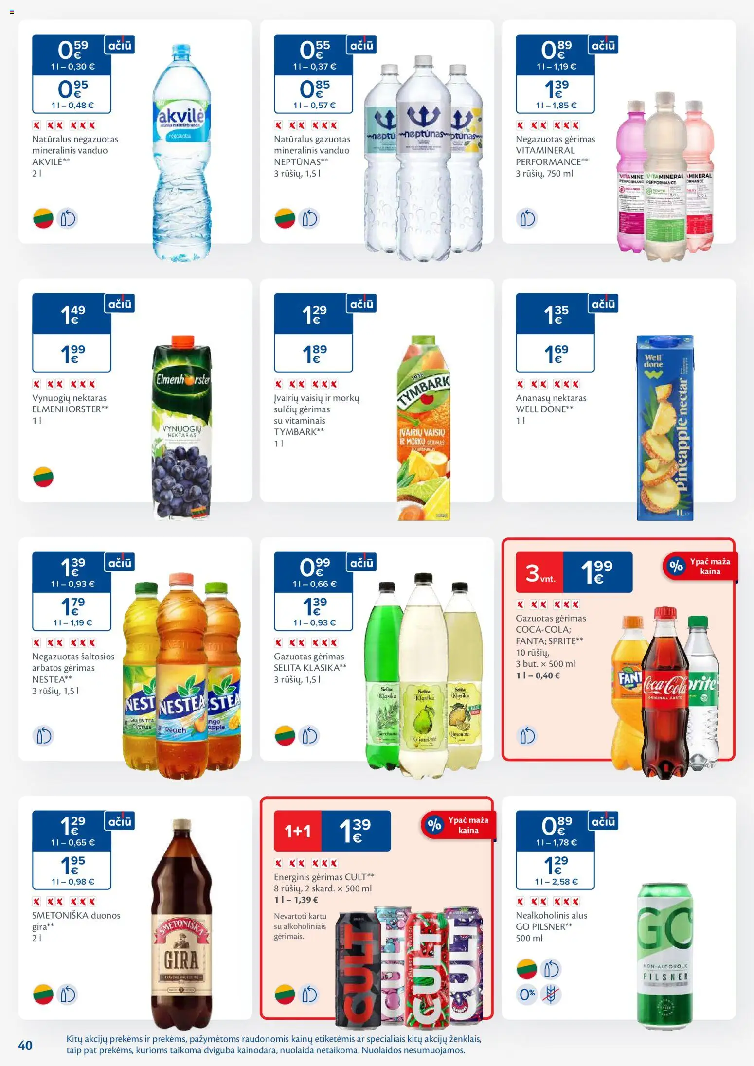 MAXIMA akcijos nuo 11.11.2025 | Puslapis: 40 | Prekių: Nealkoholinis alus, Energinis gėrimas, Alus, Mineralinis vanduo