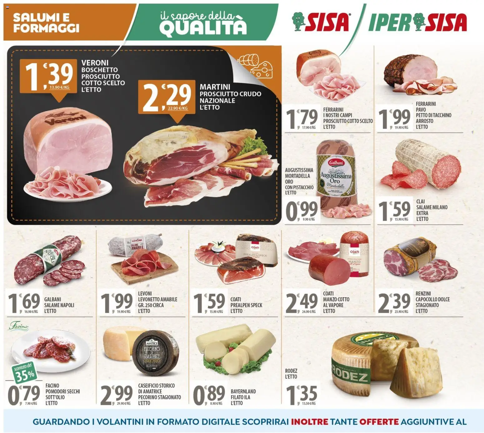 Volantino SISA del 04.11.2025 | Pagina: 6 | Prodotti: Arrosto, Prosciutto Crudo, Prosciutto Cotto, Pomodori secchi