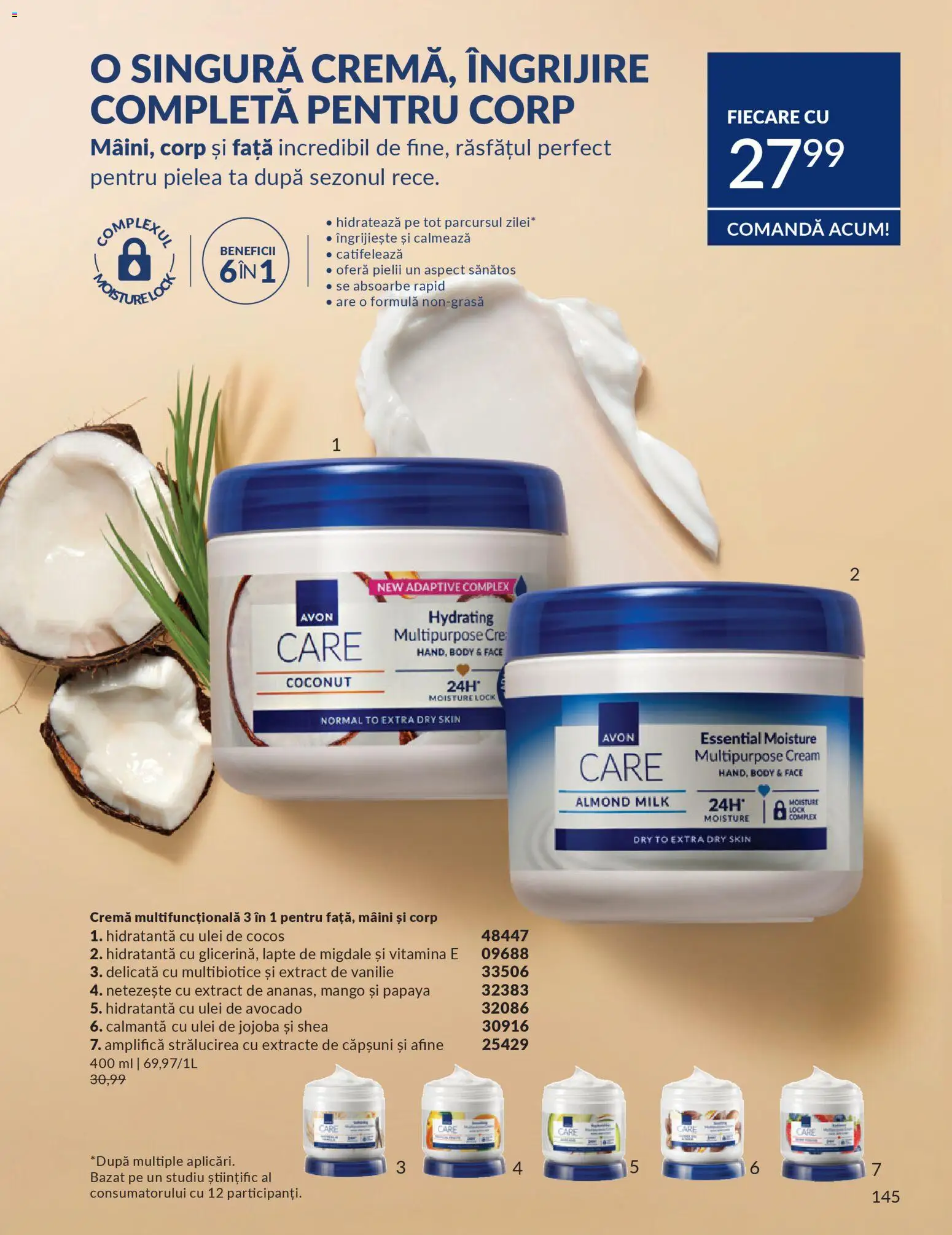 Noul catalog Avon – valabil de la 01.03.2026 | Pagină: 147 | Produse: Body, Ulei, Căpșuni, Mango