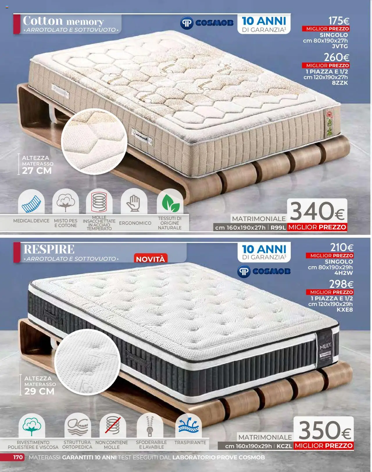 Volantino Mondo Convenienza del 09.09.2025 | Pagina: 172 | Prodotti: Materasso