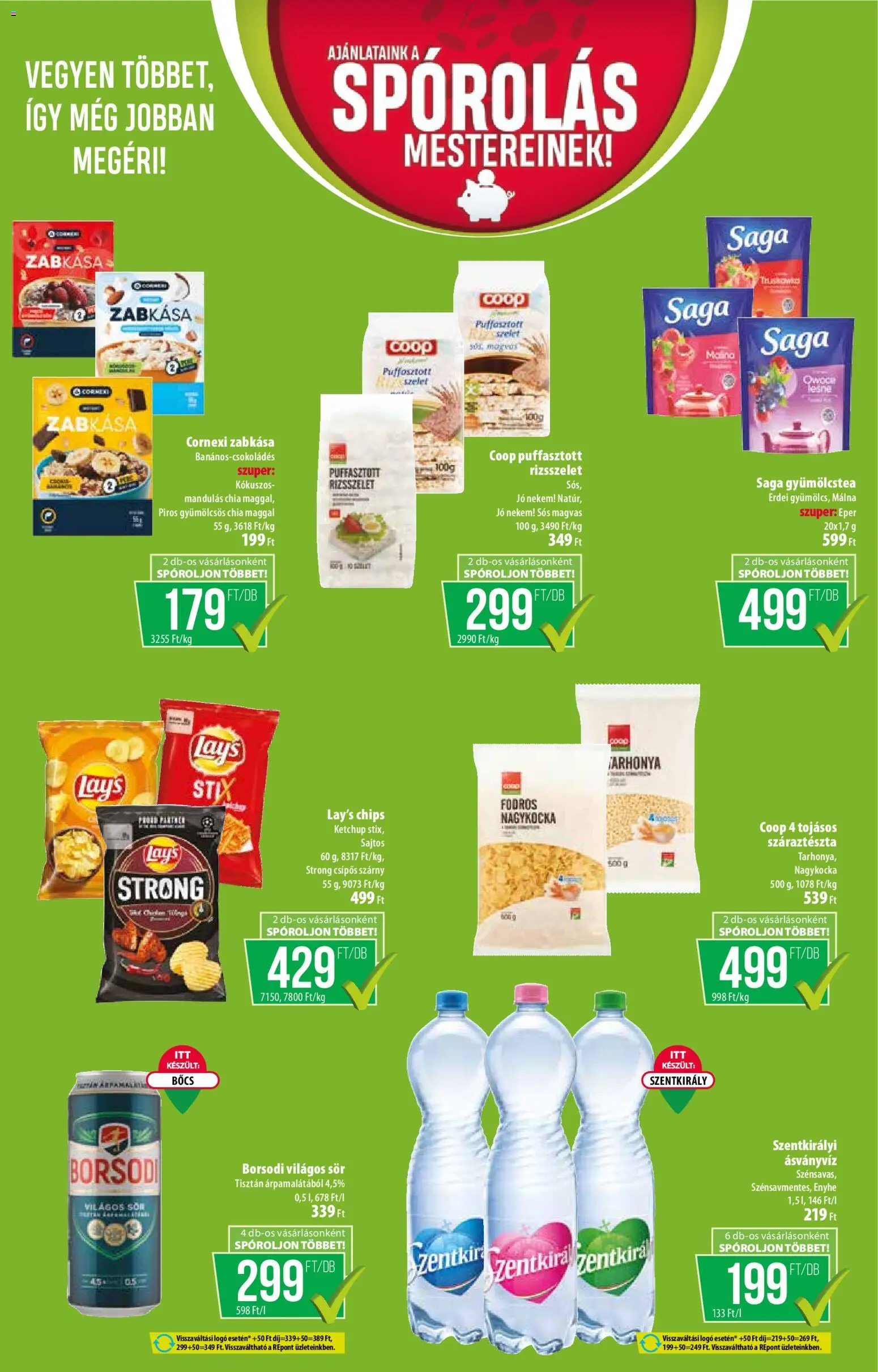 COOP akciós ujság - amely érvényes a következő dátumtól: 02.01.2026 | Oldal: 3 | Termékek: Chips, Tarhonya, Gyümölcstea, Száraztészta