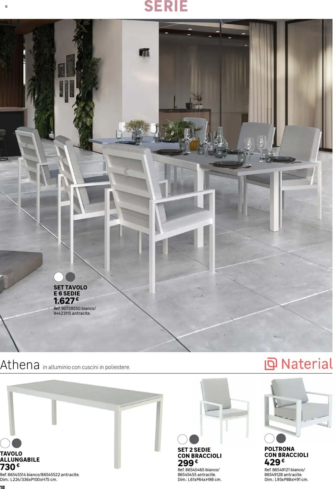 Volantino Leroy Merlin del 02.06.2025 | Pagina: 18 | Prodotti: Braccioli, Alluminio, Poltrona, Tavolo