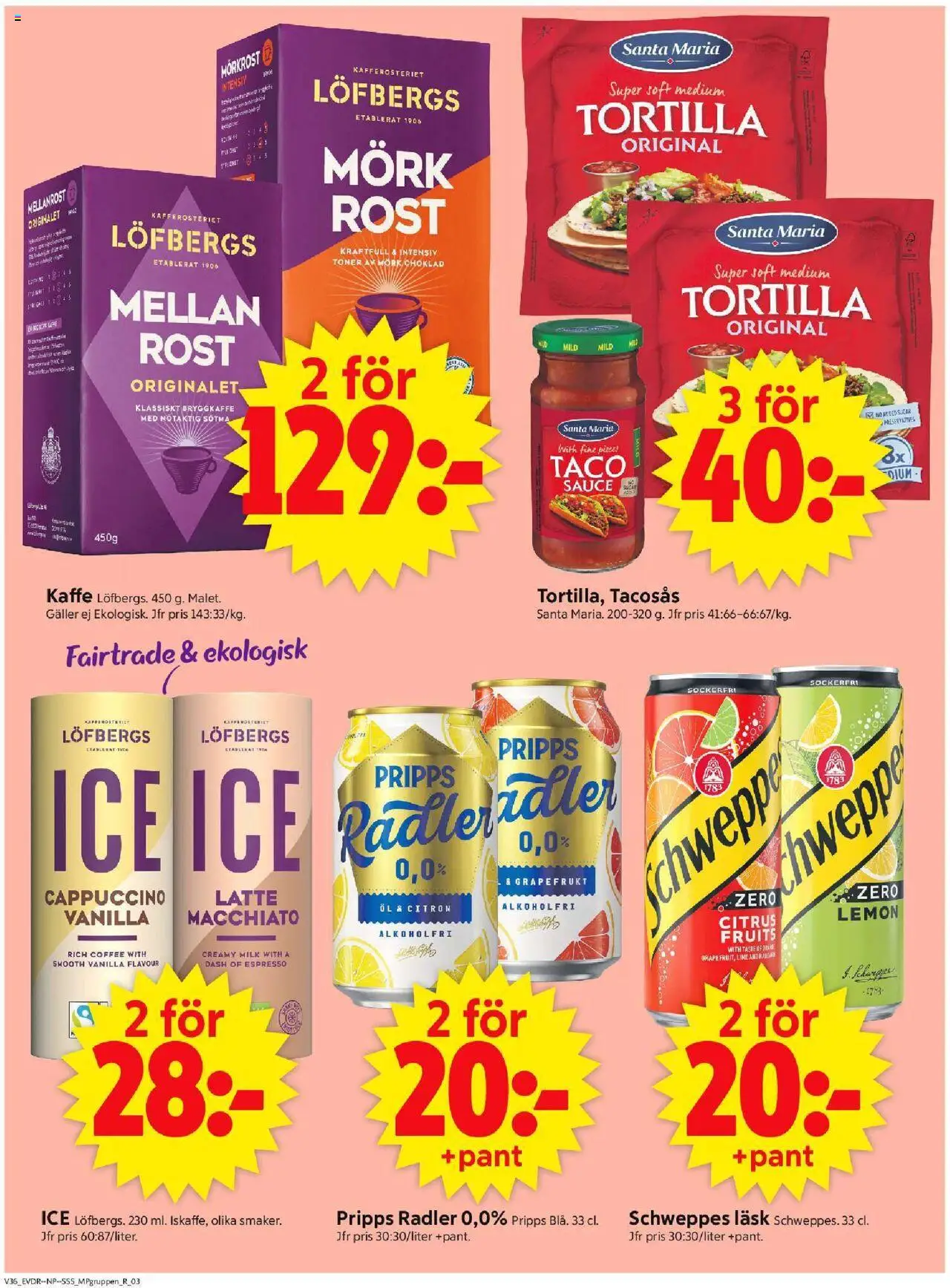 ICA Supermarket reklamblad aktuell från 01.09.2025 | Sida: 12 | Produkter: Tortilla, Choklad, Öl, Grapefrukt