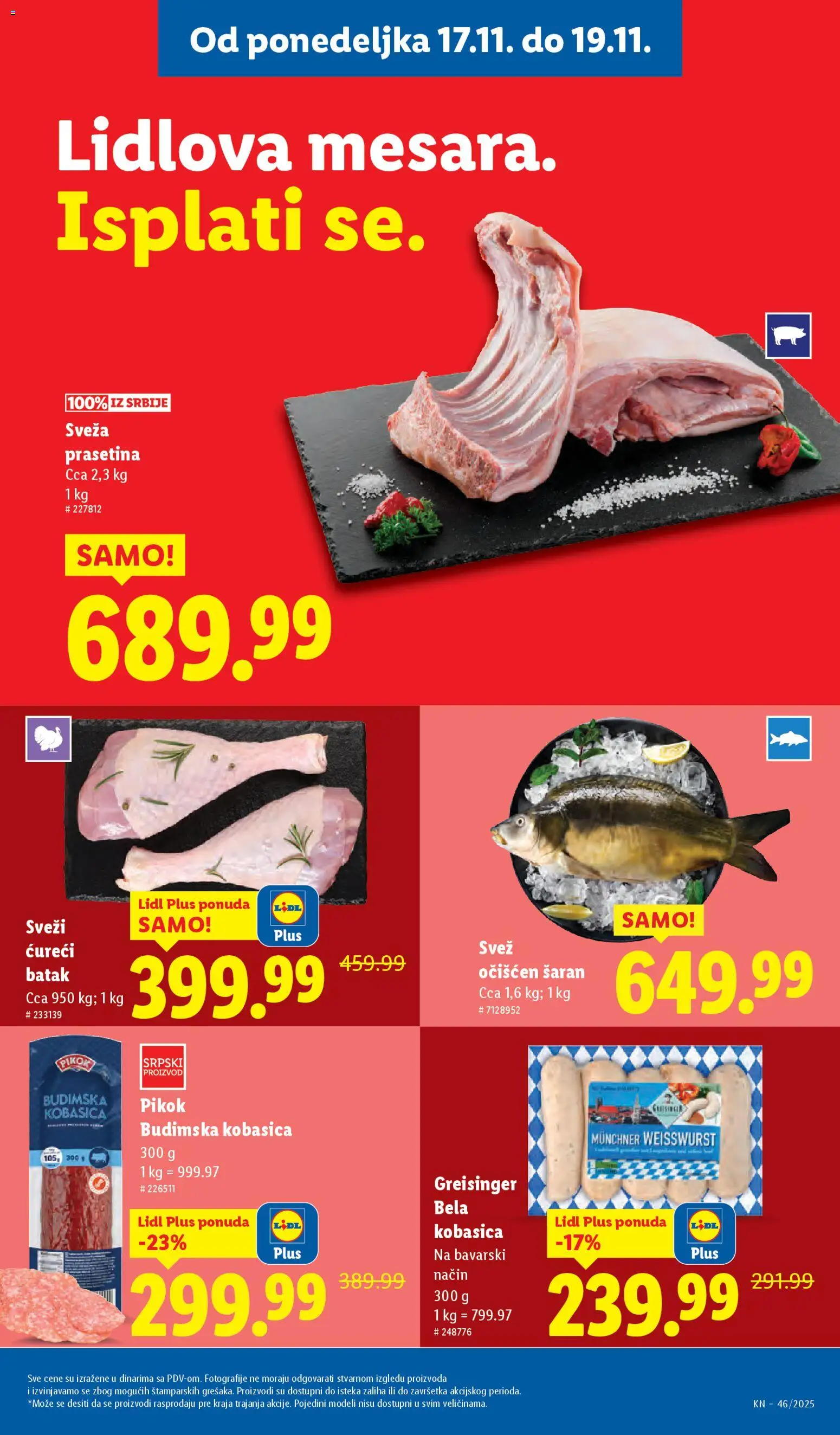 Lidl katalog - važi od 13.11.2025 | Strana: 71 | Proizvode: Ćureći batak, Budimska kobasica, Kobasica