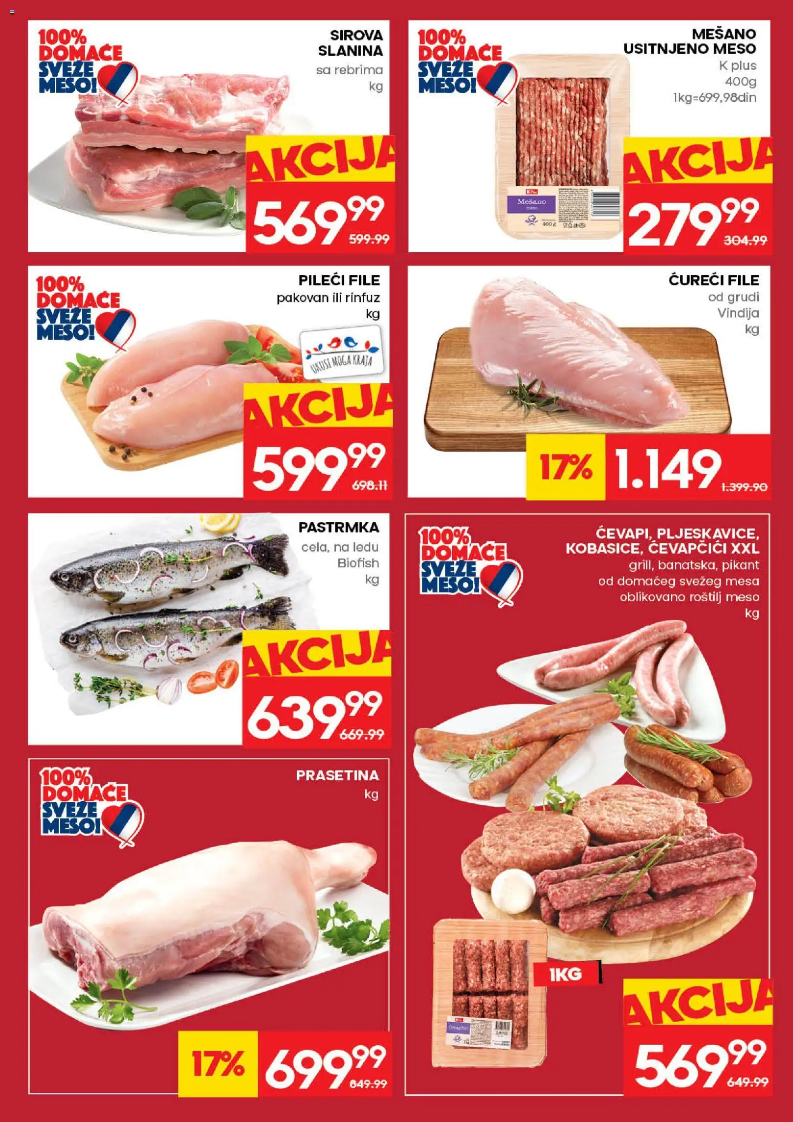 Roda katalog - važi od 09.04.2026 | Strana: 7 | Proizvode: Pastrmka, Pileći file, Ćureći file, Roštilj