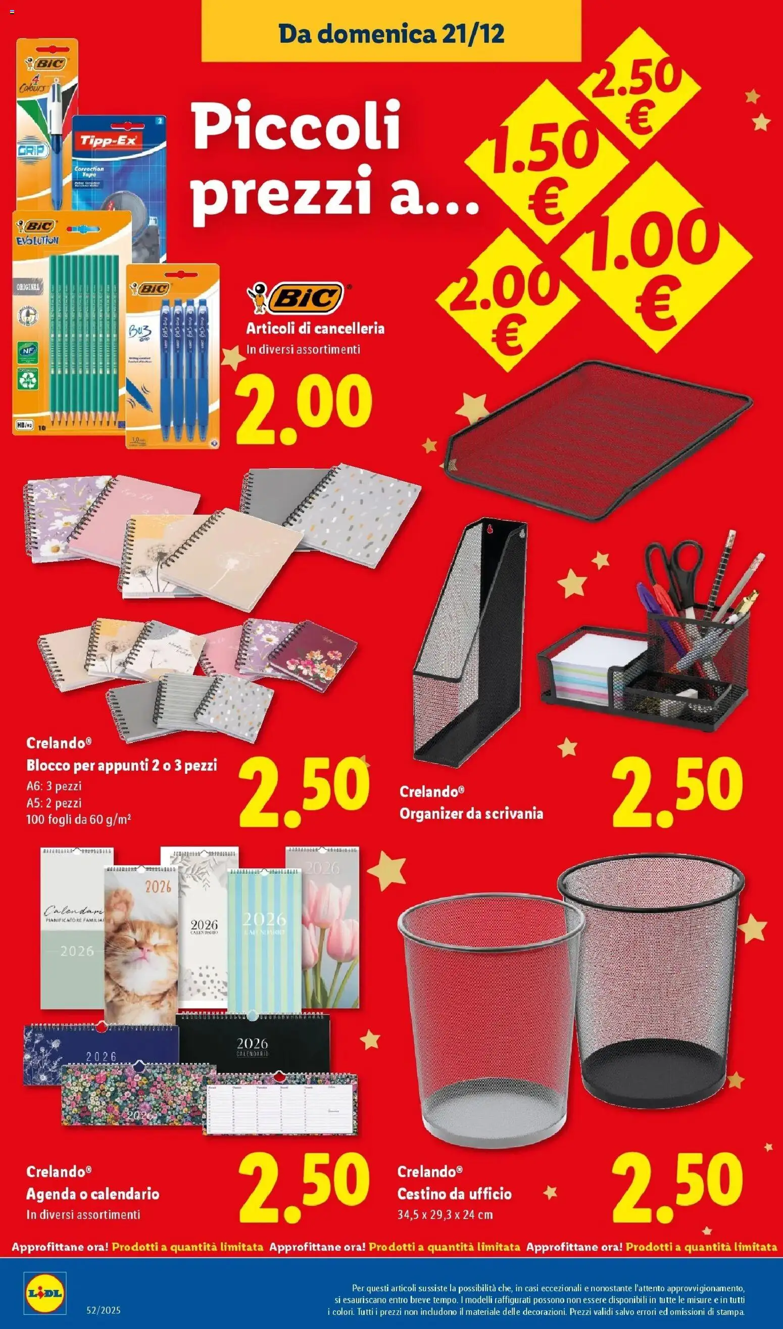Volantino Lidl del 21.12.2025 | Pagina: 28 | Prodotti: Notebook, Scrivania, Cestino