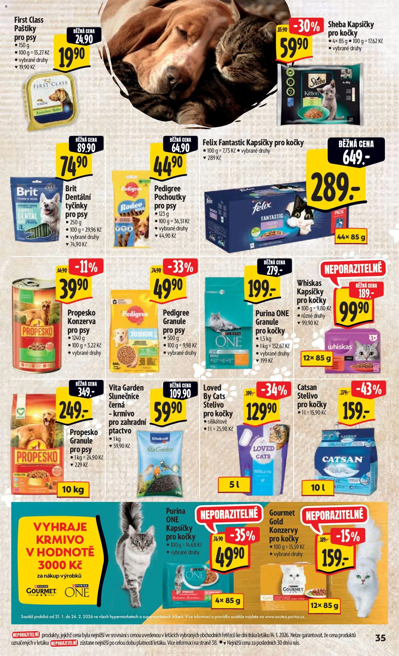 Albert leták - Hypermarket od 21.01.2026 | Strana: 41 | Produkty: Felix fantastic, Propesko, Krmivo pro kočky, Tyčinky