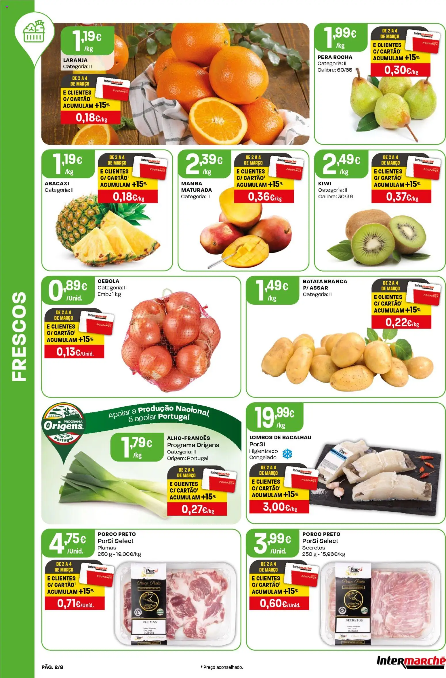 Intermarché Folheto Mini │ válido de 26.02.2026 | Página: 2 | Produtos: Batata, Bacalhau, Abacaxi, Kiwi