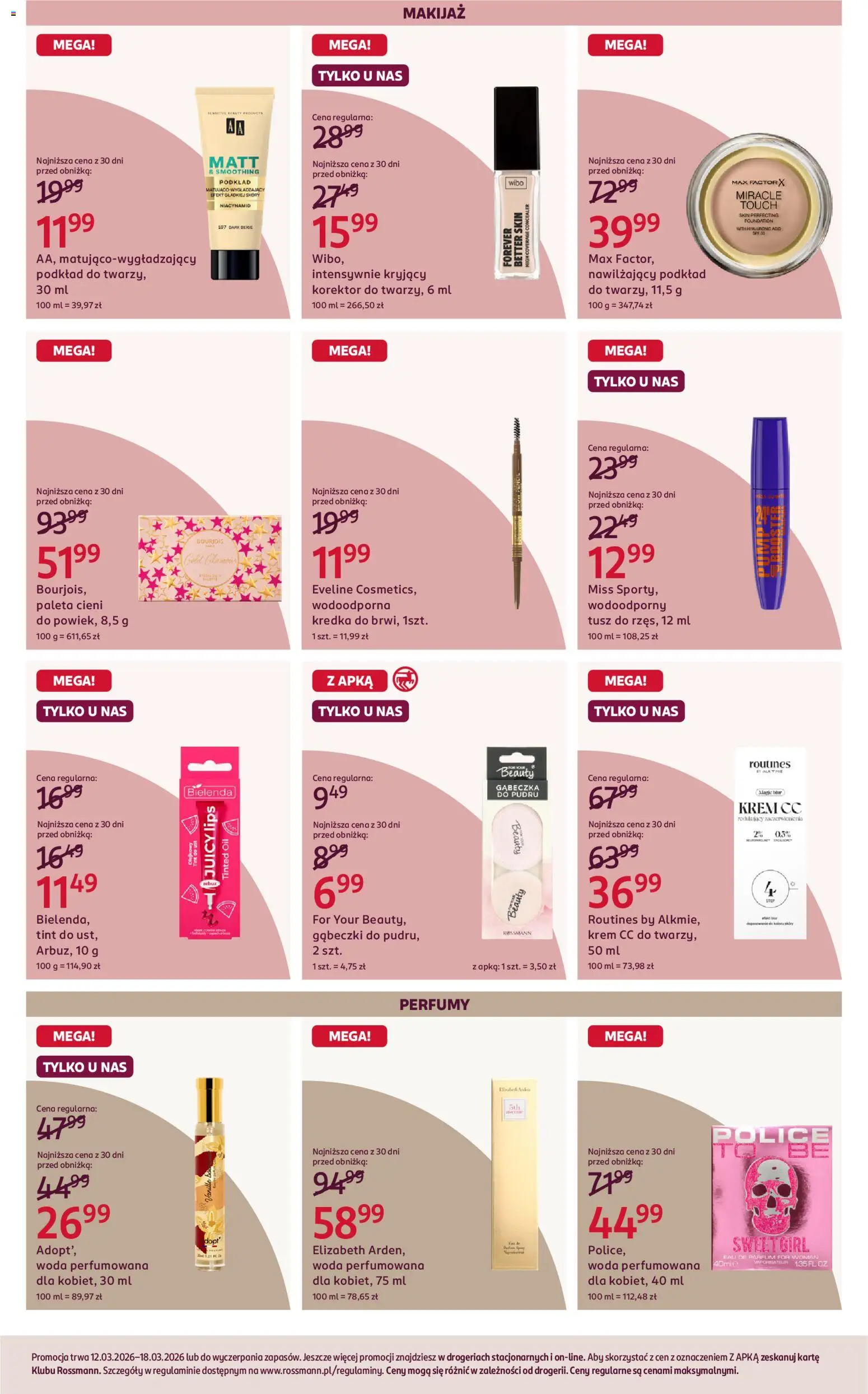 Rossmann gazetka od 12.03.2026 | Strona: 3 | Produkty: Korektor, Krem CC, Krem, Woda