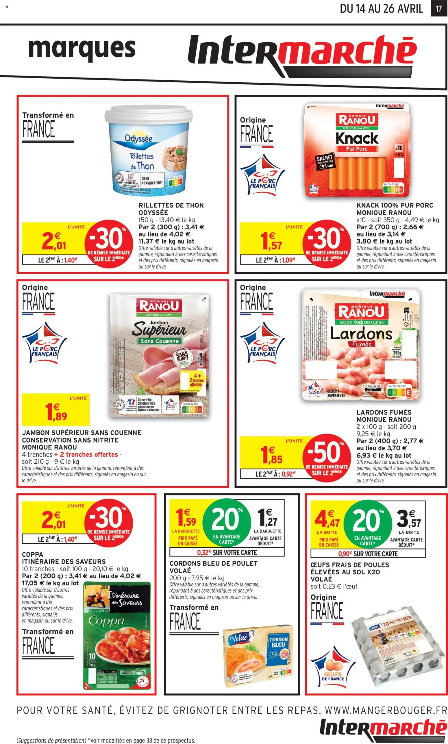 {H1} | Page: 17 | Produits: Lardons, Thon, Jambon, Porc