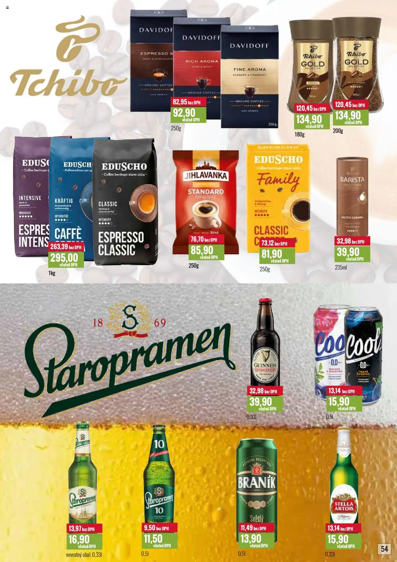 Ratio leták od 01.06.2025 | Strana: 55 | Produkty: Staropramen, Tchibo, Jihlavanka, Guinness