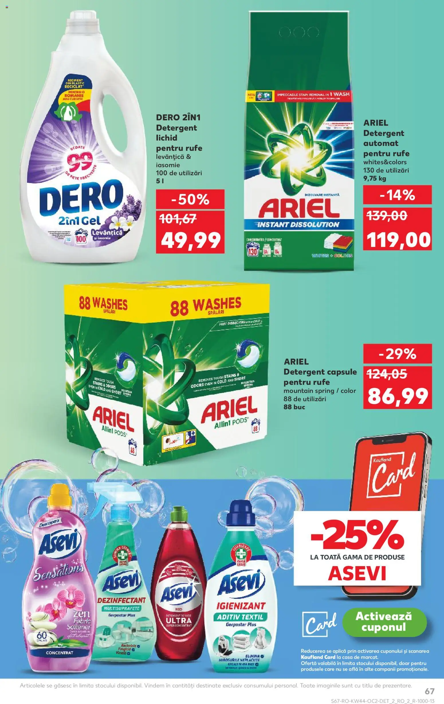 Kaufland RO akciós ujság - amely érvényes a következő dátumtól: 29.10.2025 | Oldal: 67 | Termékek: Ariel