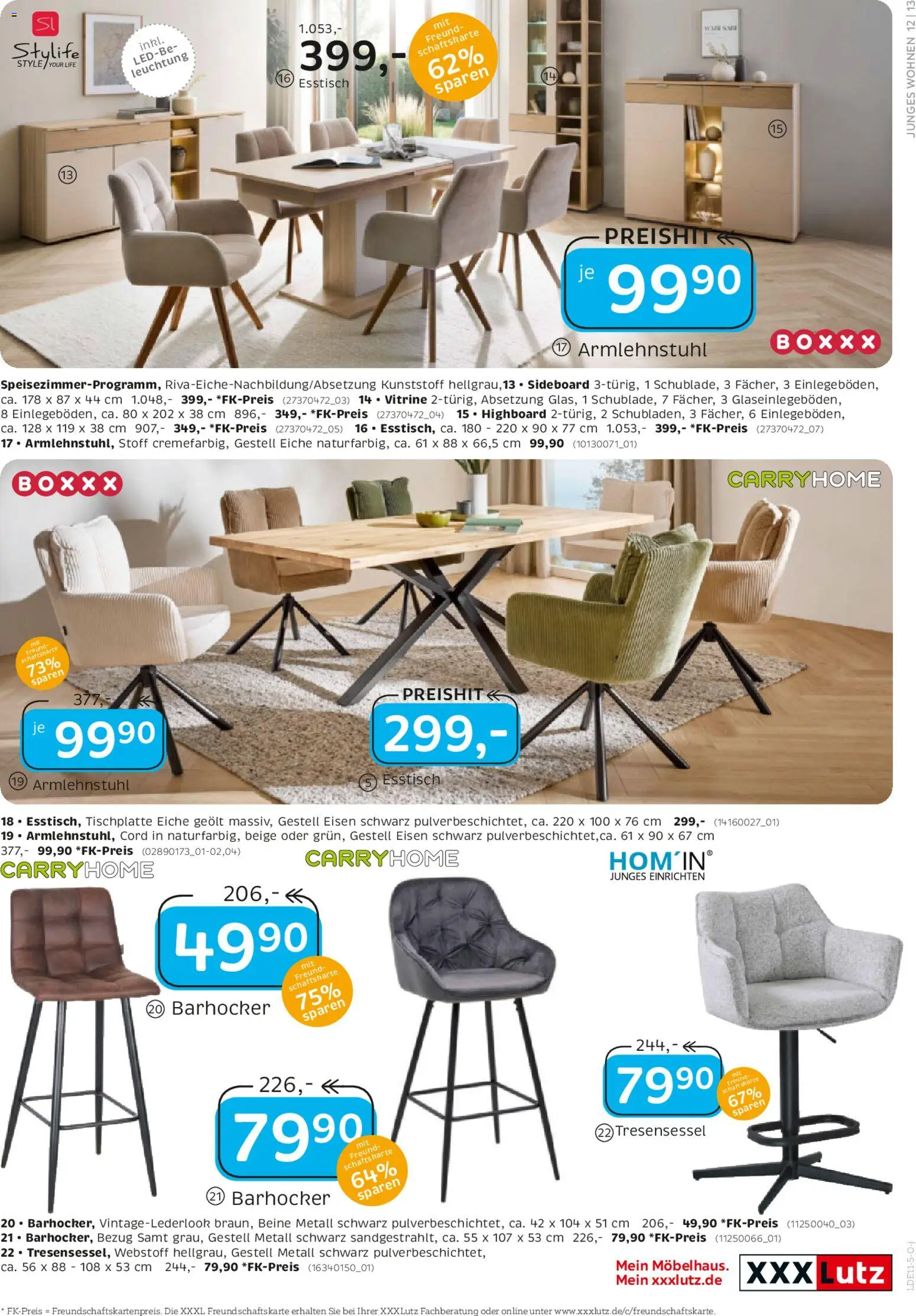 XXXL Lutz Junges Wohnen – gültig ab 26.10.2025 | Seite: 13 | Produkte: Sideboard, Esstisch, Vitrine, Barhocker