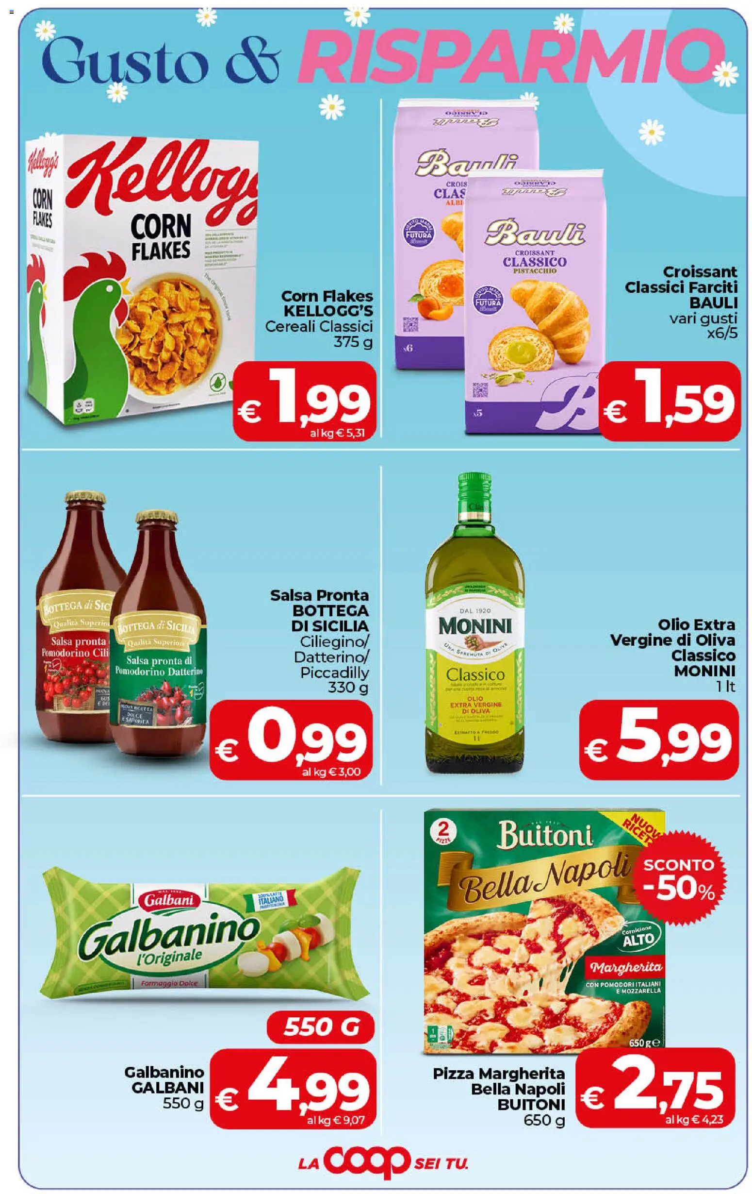 Volantino COOP del 17.04.2026 | Pagina: 2 | Prodotti: Formaggio, Olio, Pomodori, Croissant