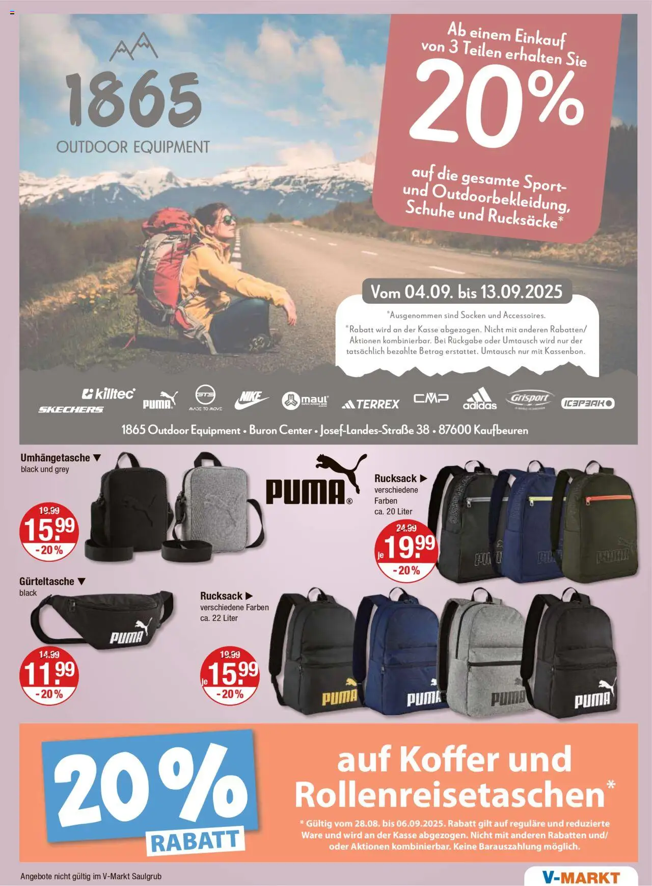 V-Markt - Schwaben/Oberbayern - gültig ab dem 28.08.2025 | Seite: 17 | Produkte: Socken, Rucksack, Koffer