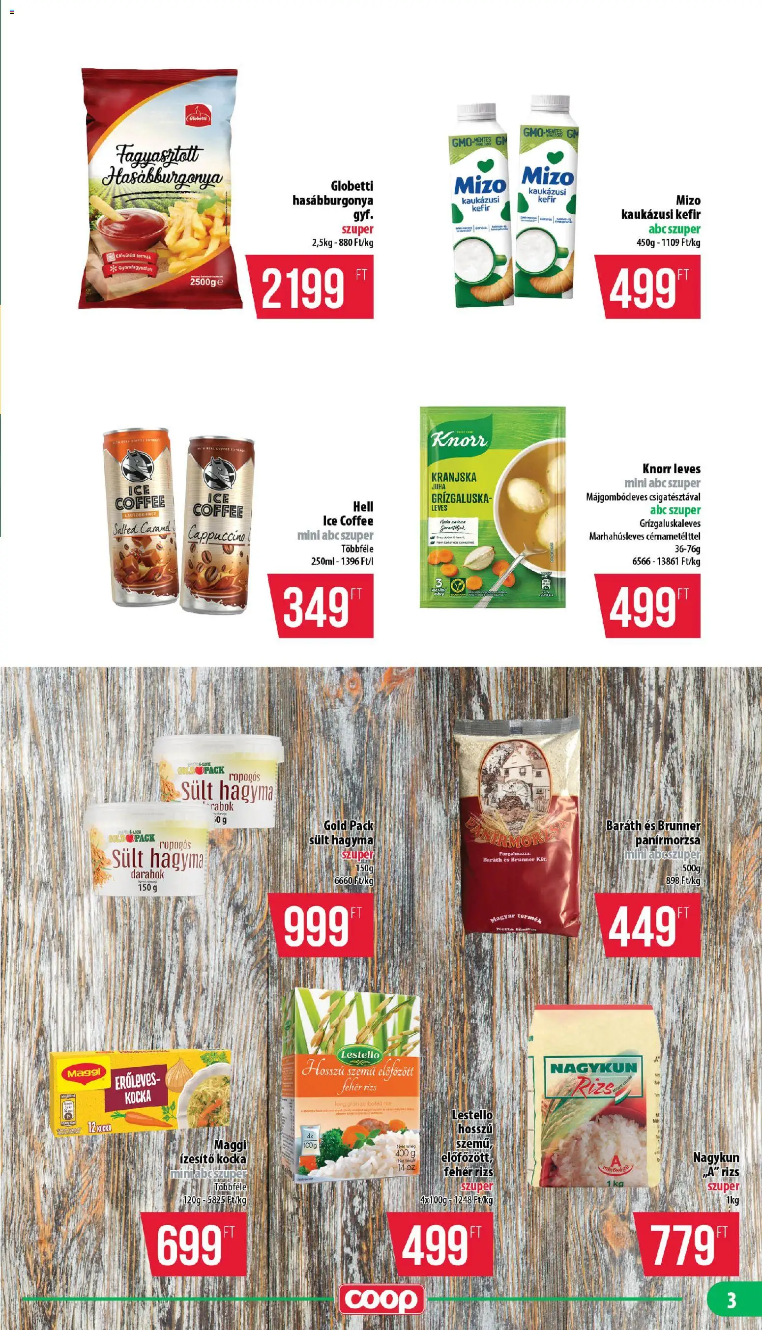 COOP akciós ujság - amely érvényes a következő dátumtól: 15.01.2026 | Oldal: 3 | Termékek: Cappuccino, Maggi, Rizs, Hasábburgonya