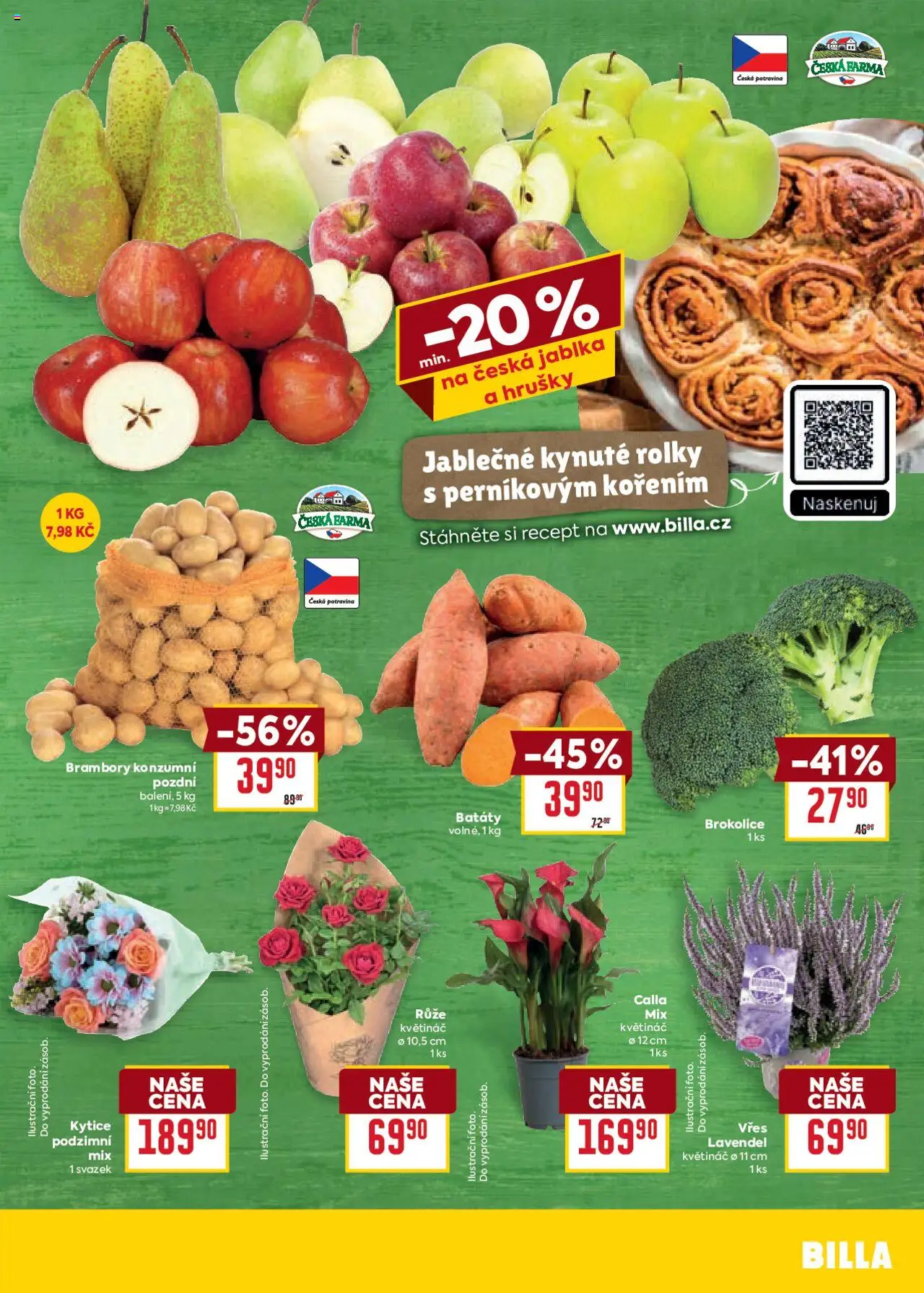 Billa Velký leták od 01.10.2025 | Strana: 3 | Produkty: Vřes, Hrušky, Batáty, Kytice