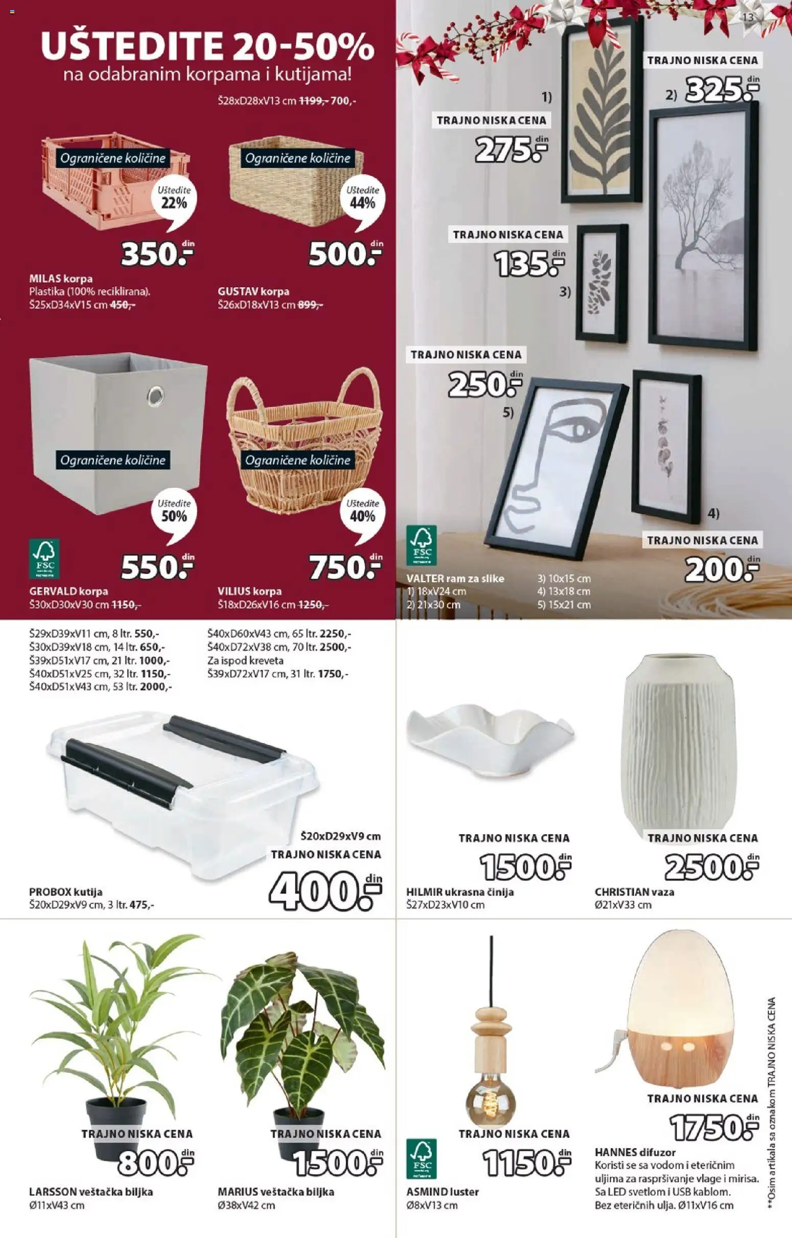 Jysk katalog - važi od 29.10.2025 | Strana: 13 | Proizvode: Kutija, Luster, Korpa, USB