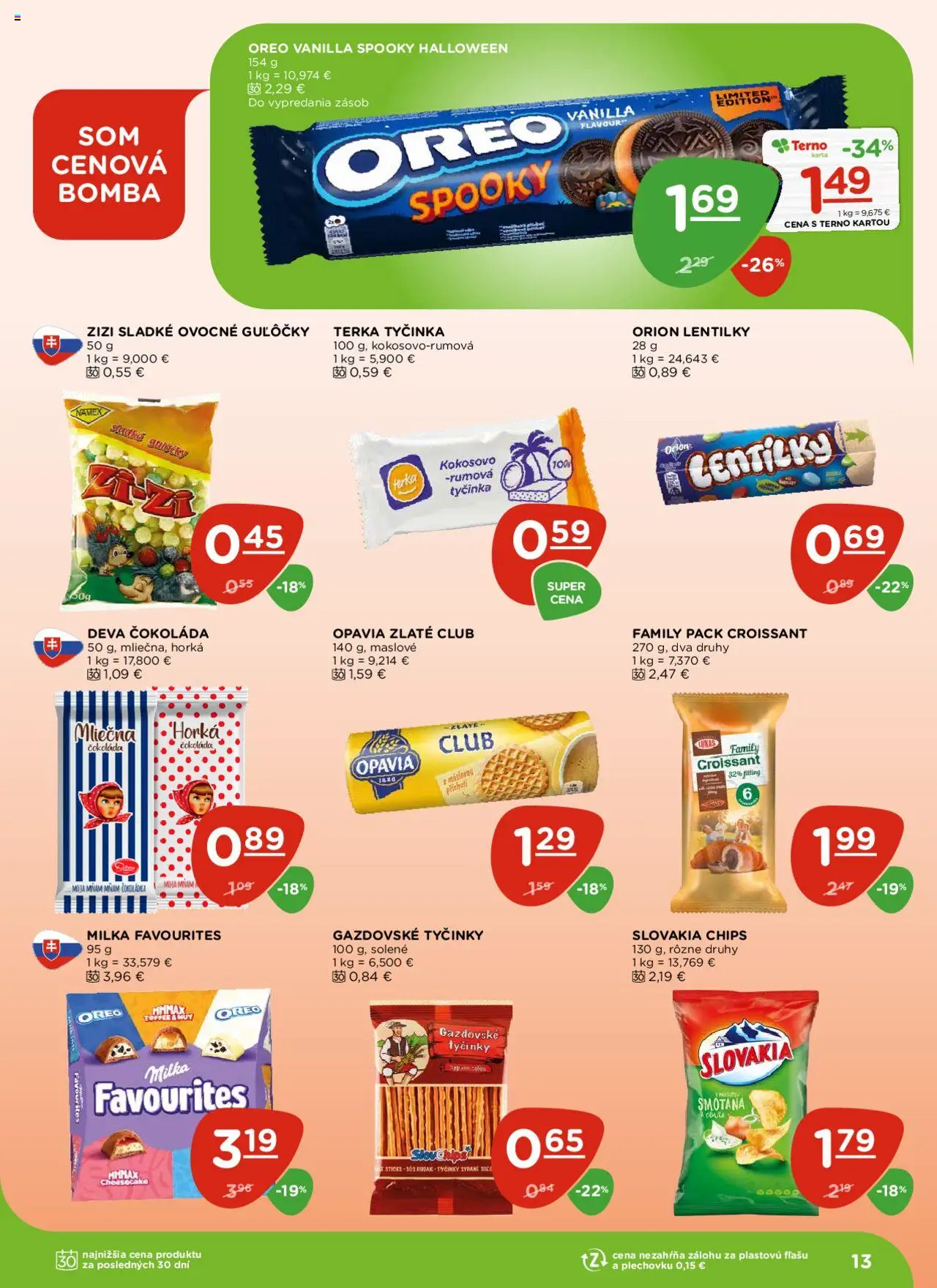 Nové Terno akcie – leták je platný od 16.10.2025 | Strana: 13 | Produkty: Croissant, Smotana, Čokoláda, Milka