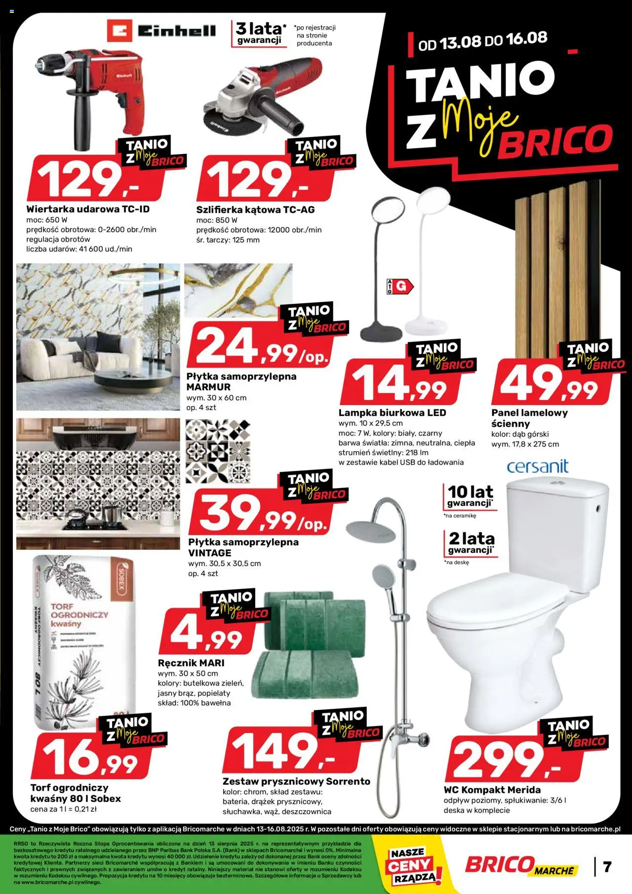 Brico Marché Gazetka od 13.08.2025 | Strona: 9 | Produkty: Kabel, USB, Lampka biurkowa, Szlifierka