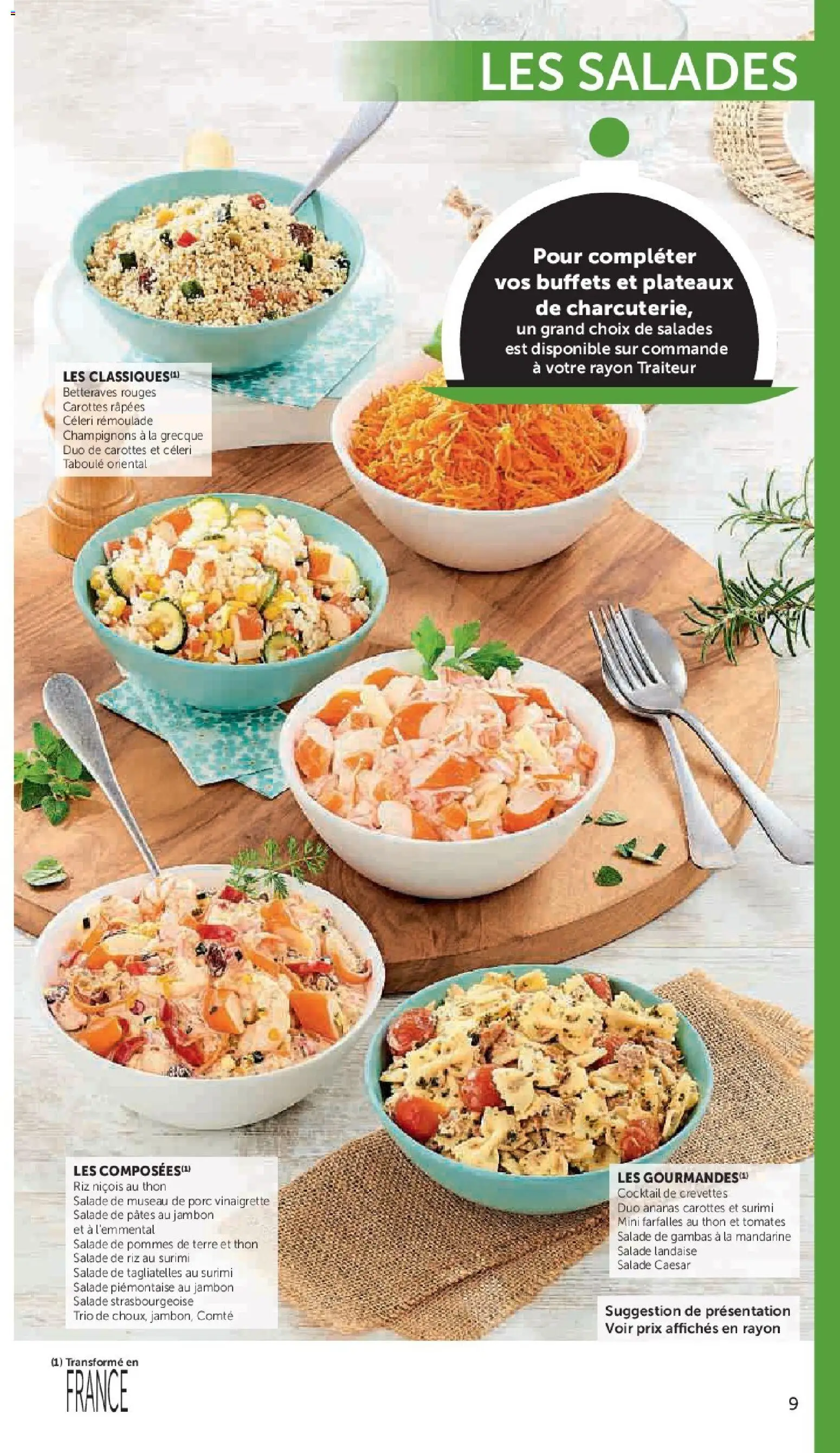 {H1} | Page: 9 | Produits: Carottes, Crevettes, Tomates, Riz