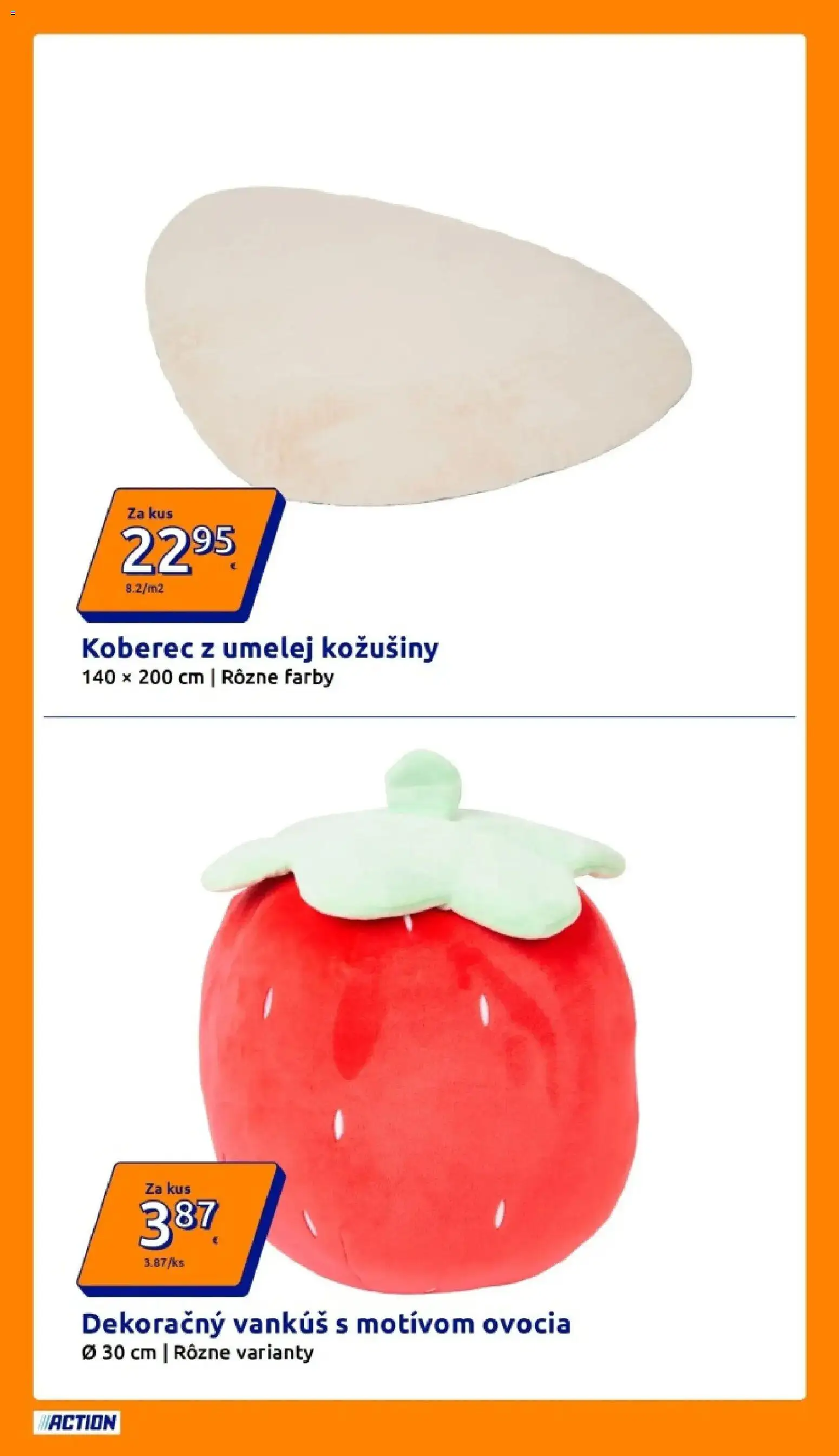 Nové Action akcie – leták je platný od 01.04.2026 | Strana: 9 | Produkty: Vankúš, Koberec