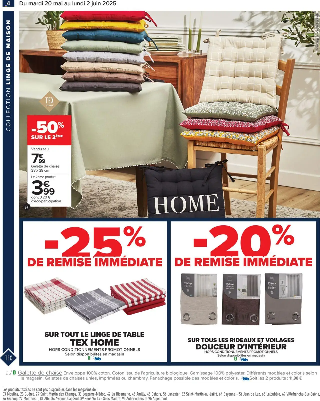  | Page: 6 | Produits: Enveloppe, Table, Galette de chaise, Rideau