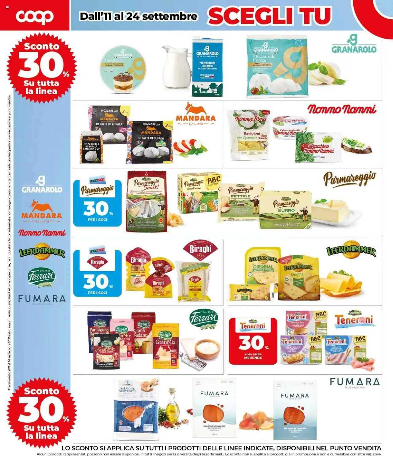 Volantino COOP del 11.09.2025 | Pagina: 8 | Prodotti: Latte, Burro, Tonno, Parmigiano