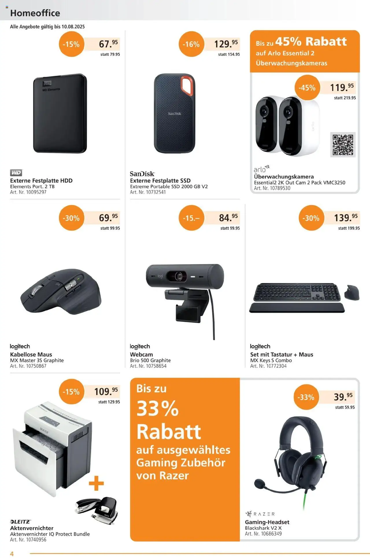 Fust Aktionen ab 28.07.2025 | Seite: 4 | Produkte: Tastatur, Maus, Aktenvernichter