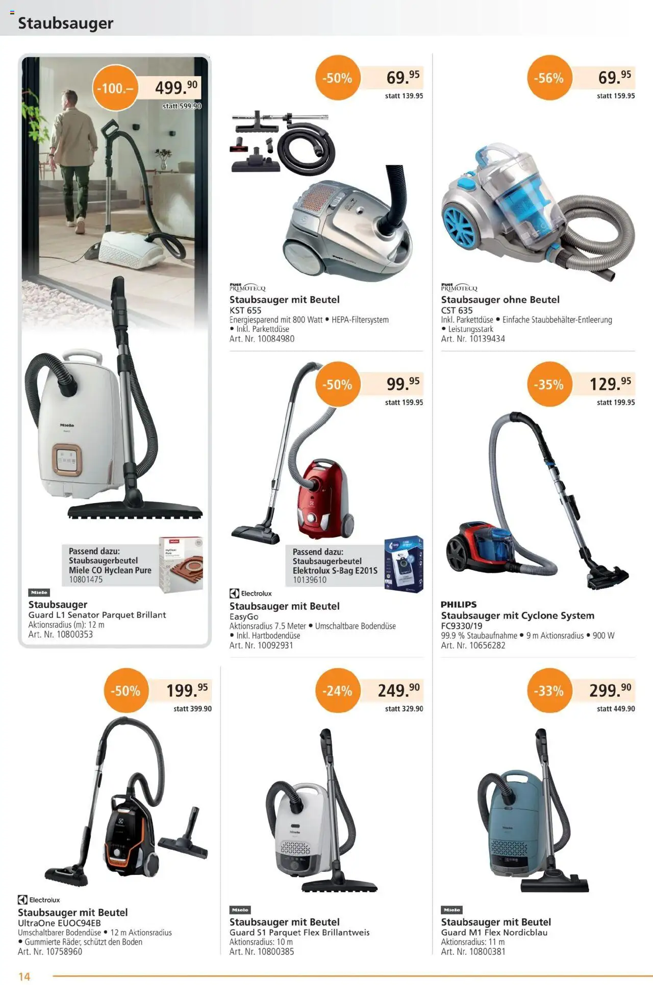 Fust Aktionen ab 26.05.2025 | Seite: 14 | Produkte: Staubsauger, Miele, Philips