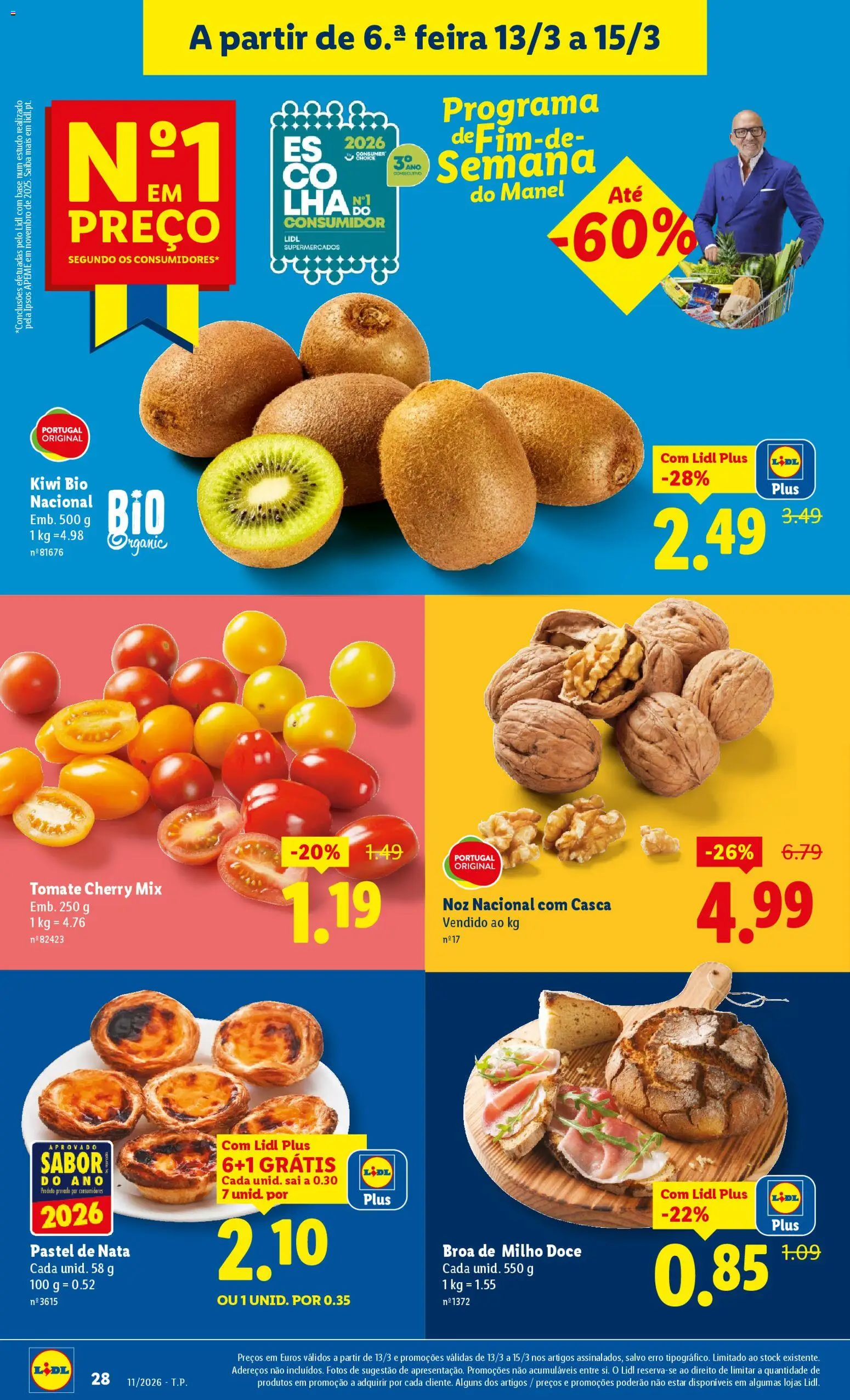 Lidl folheto │ válido de 09.03.2026 | Página: 28 | Produtos: Base, Nata, Tomate, Kiwi