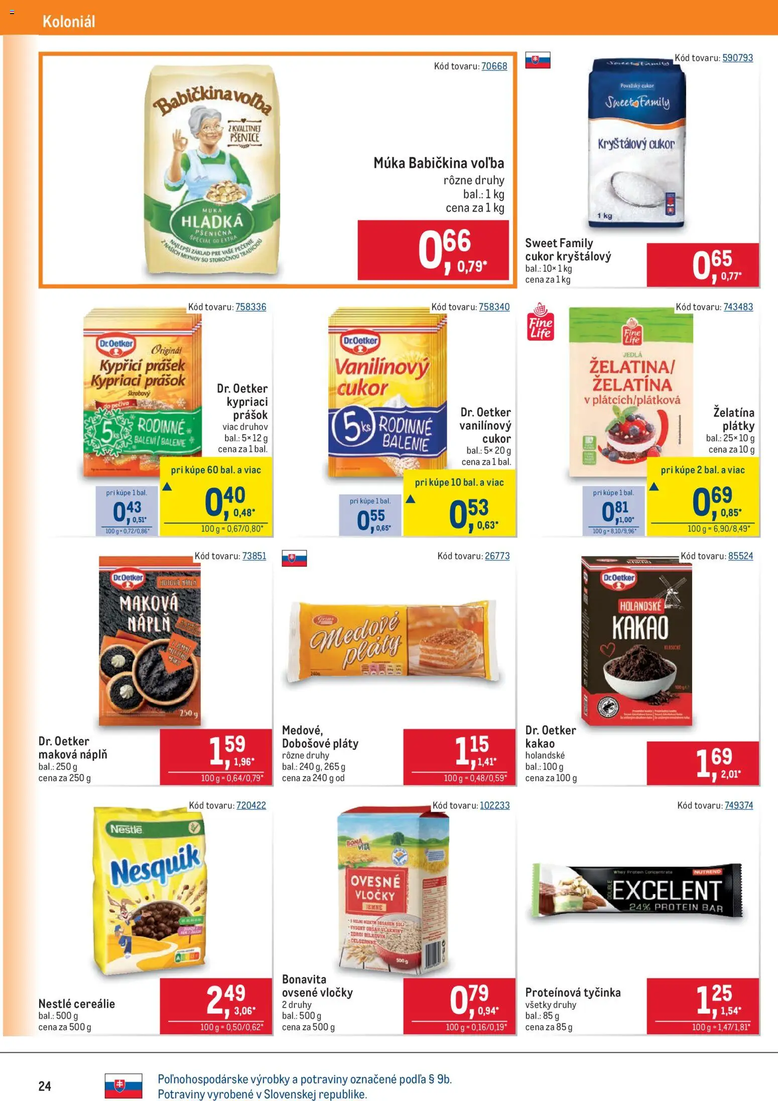 Nové Metro akcie – leták je platný od 11.03.2026 | Strana: 24 | Produkty: Protein, Cereálie, Vločky, Nesquik