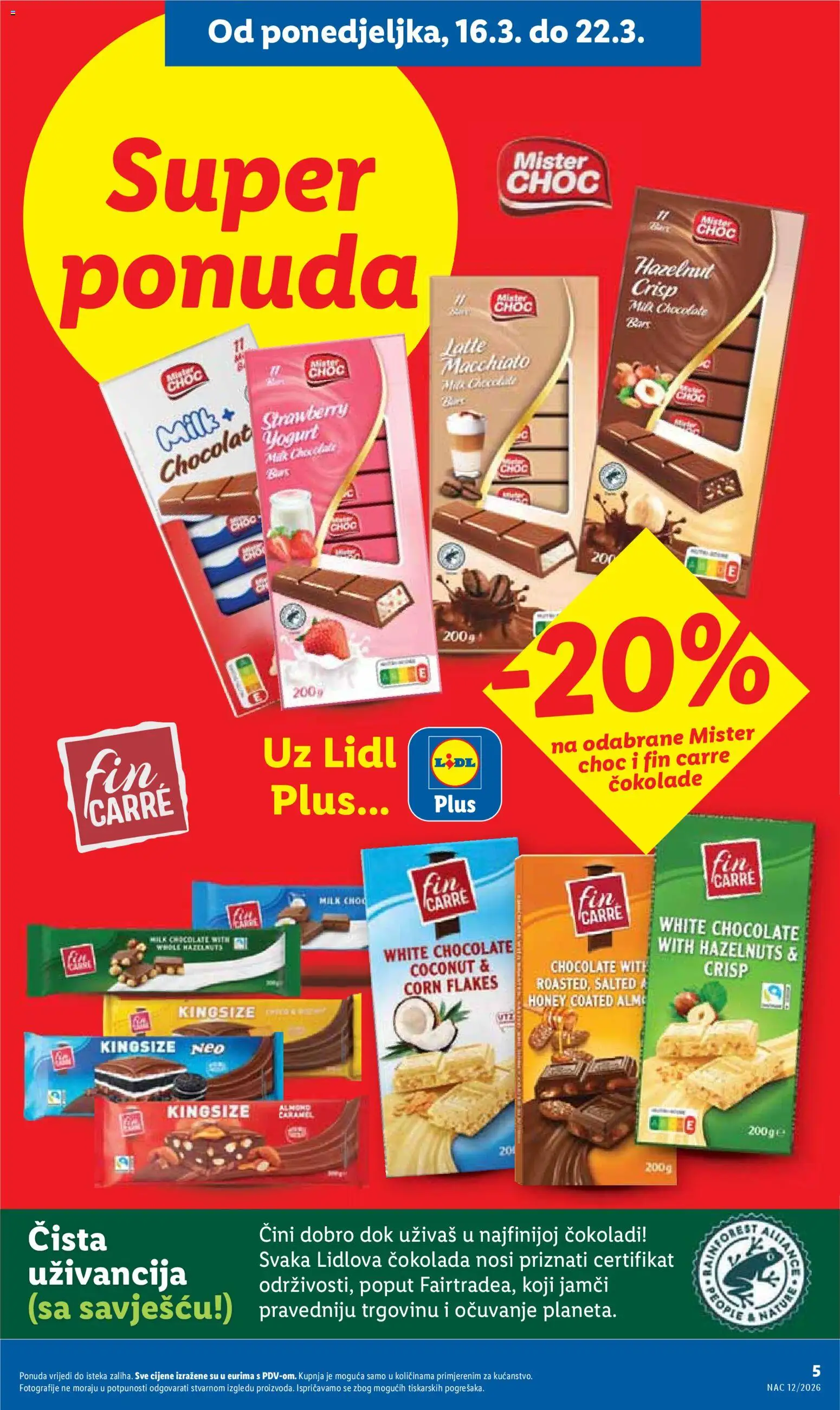 Lidl katalog | vrijedi od 16.03.2026 | Stranica: 5 | Proizvodi: Čokolada