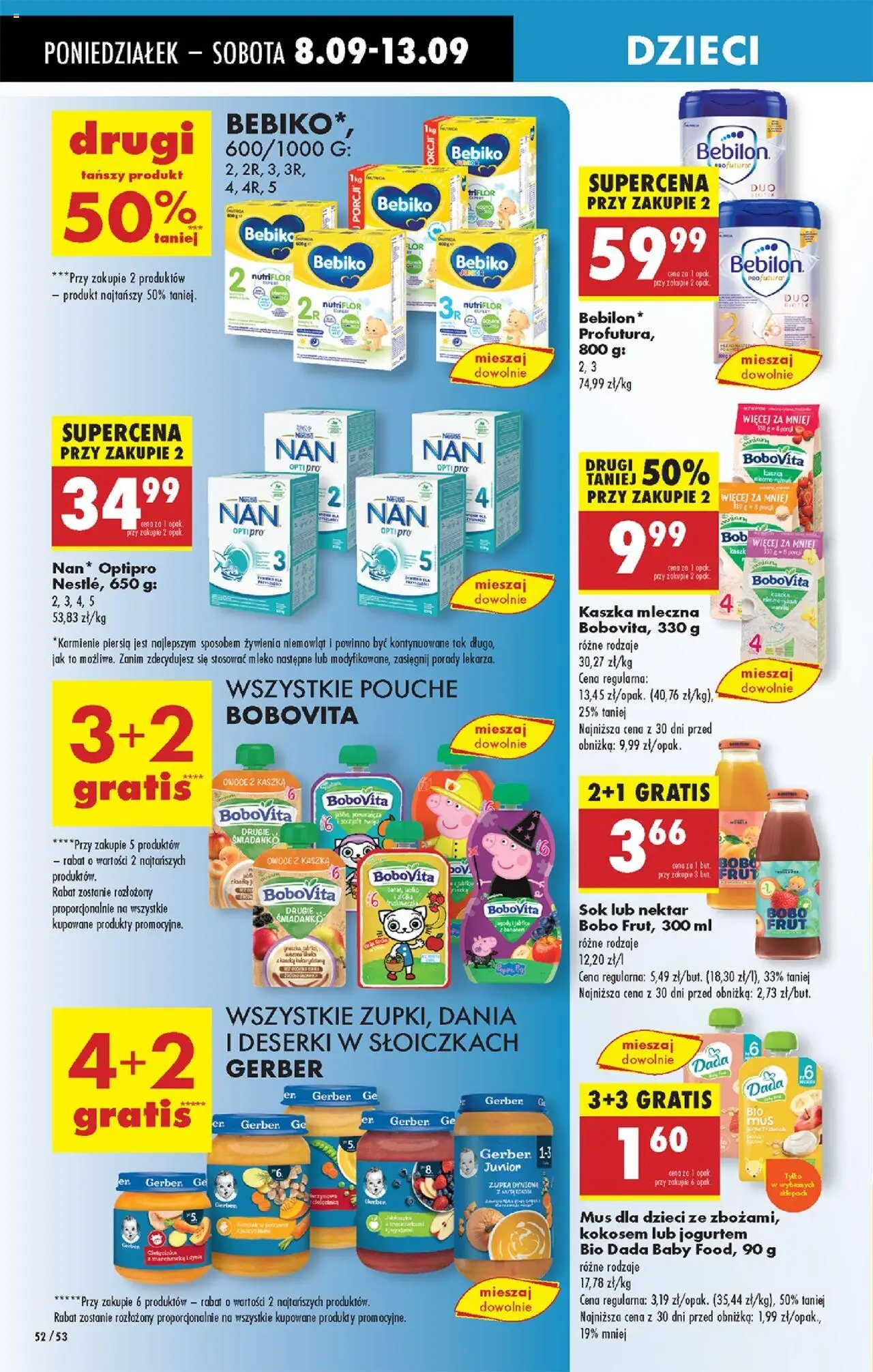 Biedronka gazetka od 08.09.2025 | Strona: 62 | Produkty: Bobo frut, Mleko, Sok, Marchewka