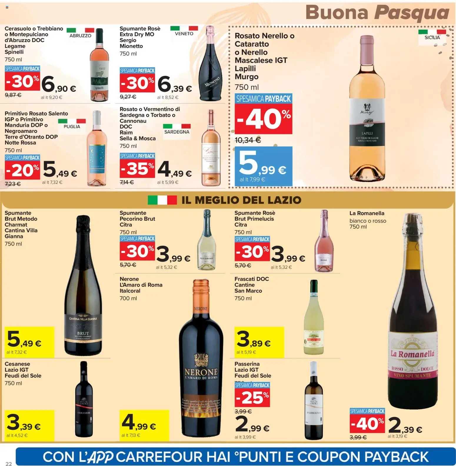 Volantino Carrefour del 24.03.2026 | Pagina: 22 | Prodotti: Vino, Spumante, Pecorino