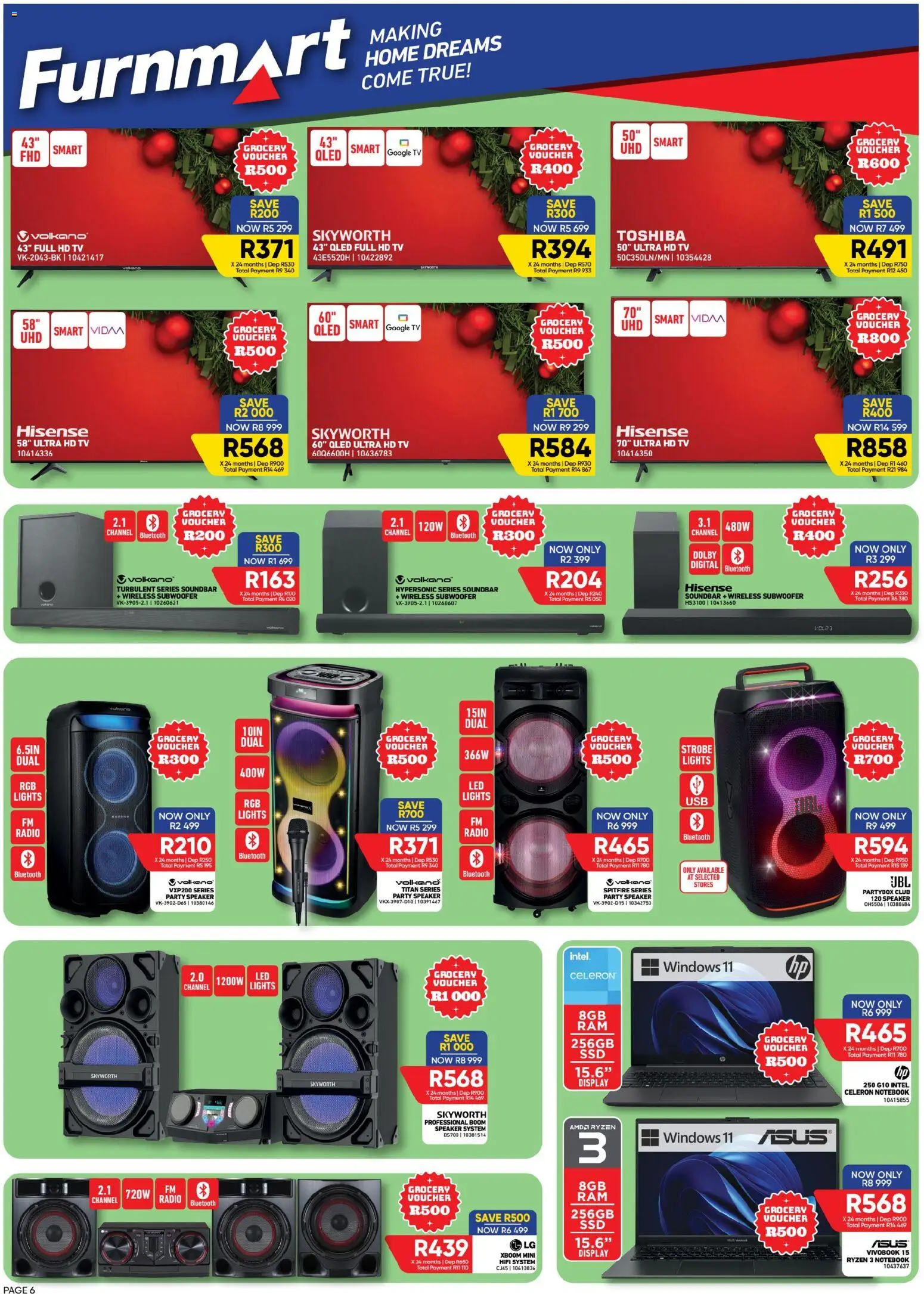 New Furnmart catalogue – valid from 10.11.2025 | Page: 6 | Products: Radio, Speaker, TV, Subwoofer