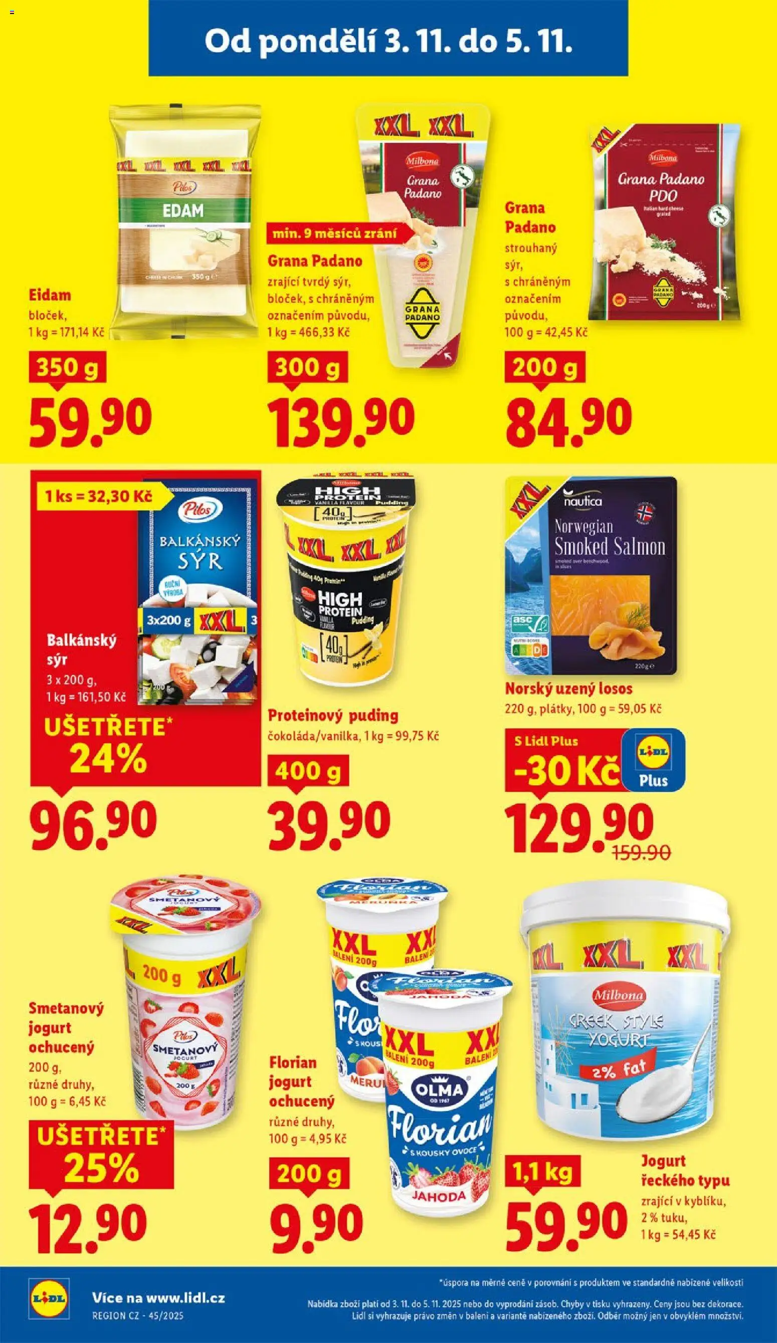 Lidl leták od 03.11.2025 | Strana: 12 | Produkty: Balkánský sýr, Milbona, Losos, Uzený losos