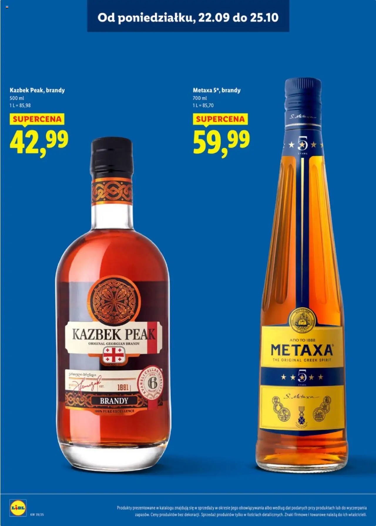 Lidl Katalog alkoholi mocnych od 22.09.2025 | Strona: 19 | Produkty: Metaxa