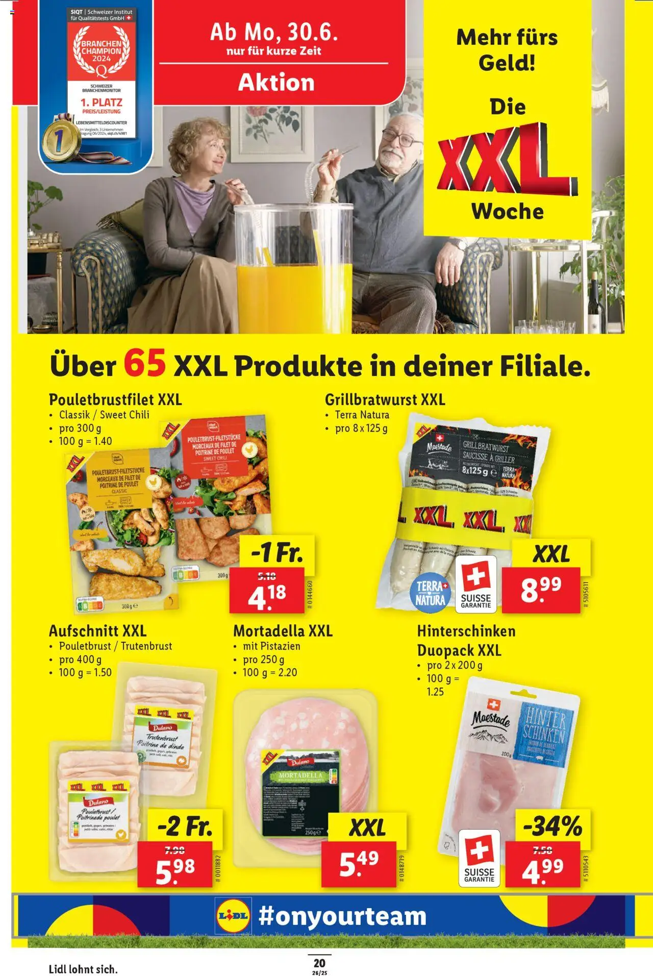 Lidl Aktionen ab 26.06.2025 | Seite: 26 | Produkte: Pouletbrust, Schinken, Chili, Griller