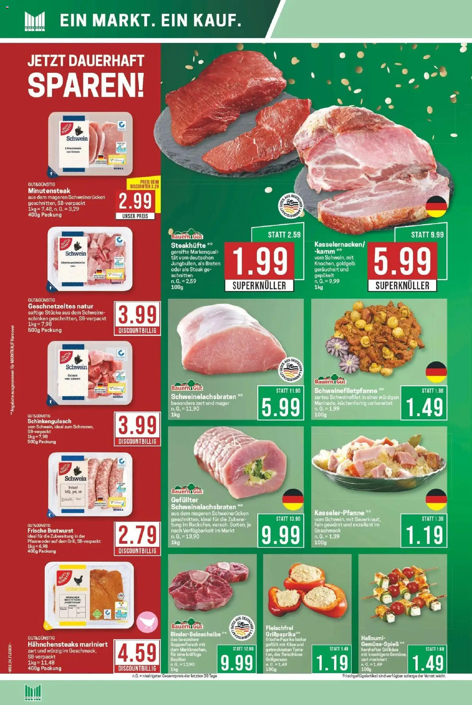 Marktkauf Wochenangebote Bad Salzuflen  – gültig ab 02.03.2026 | Seite: 4 | Produkte: Käse, Bratwurst, Gulasch, Schinken