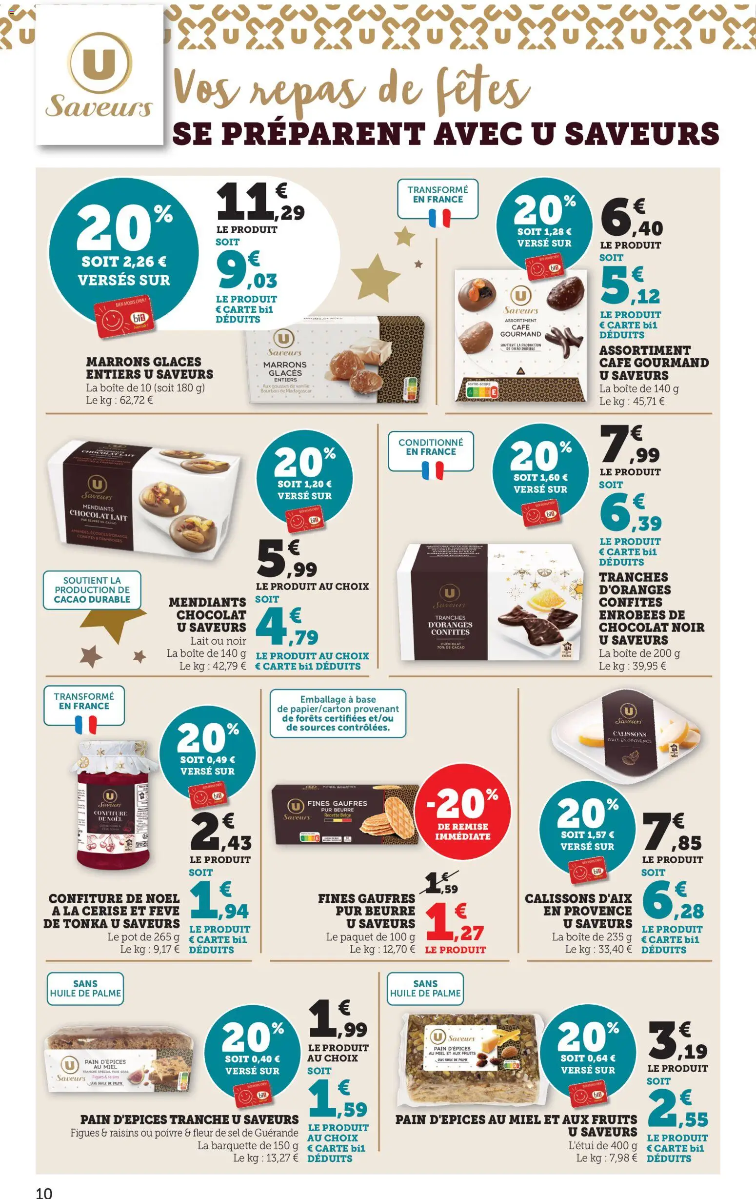 {H1} | Page: 11 | Produits: Miel, Beurre, Pain, Bourbon