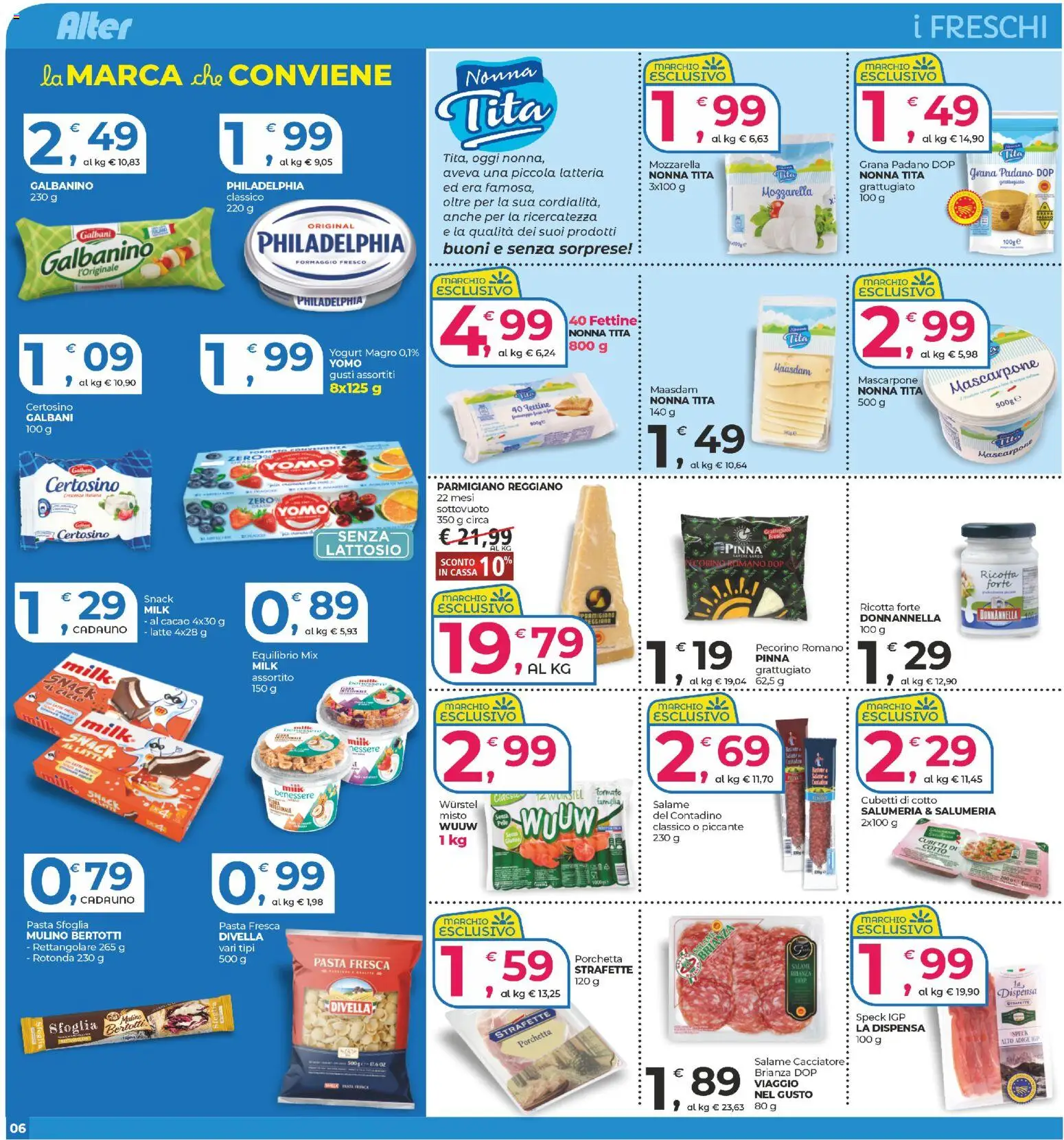 Volantino Alter Discount del 30.12.2025 | Pagina: 6 | Prodotti: Speck, Formaggio, Wurstel, Pecorino Romano