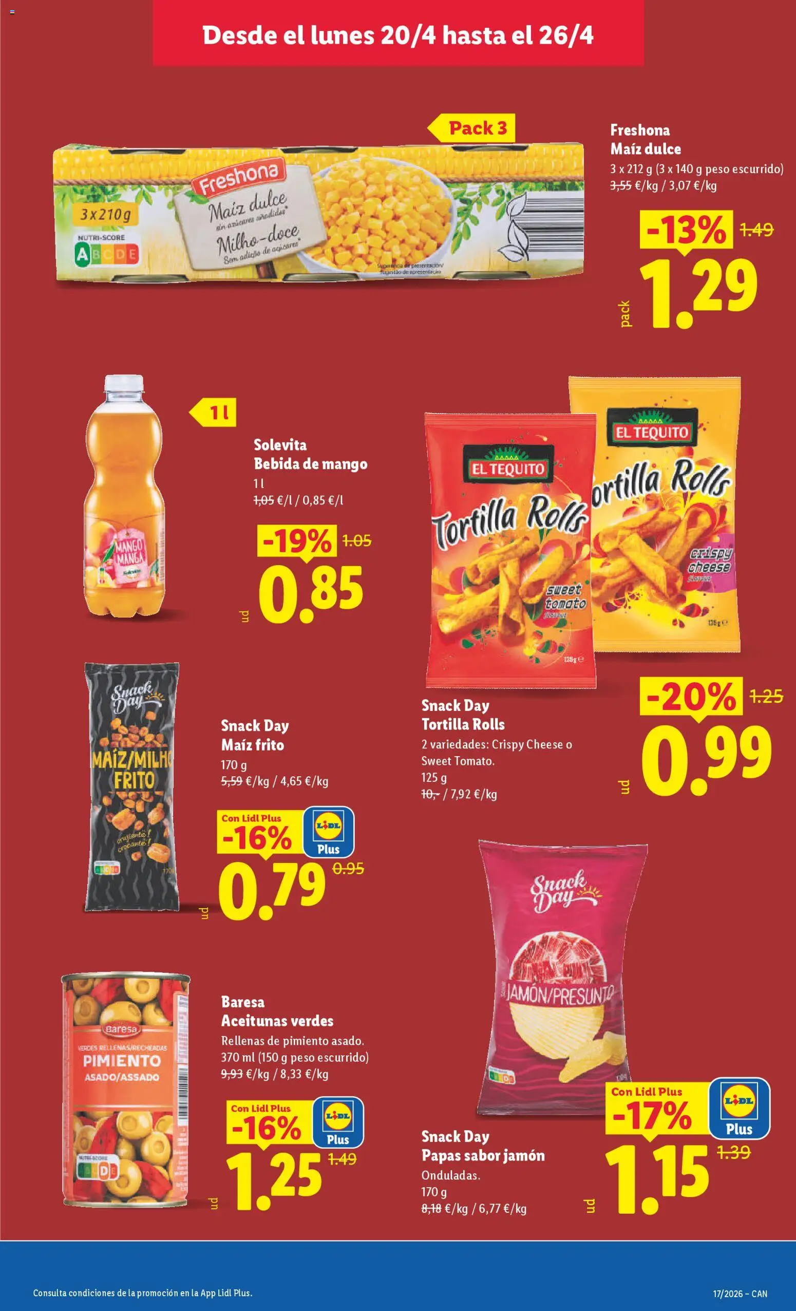 Lidl Canarias │ válido desde el 20.04.2026 | Página: 19 | Productos: Jamón, Κάδος απορρυμάτων, Peso, Ρούτερ
