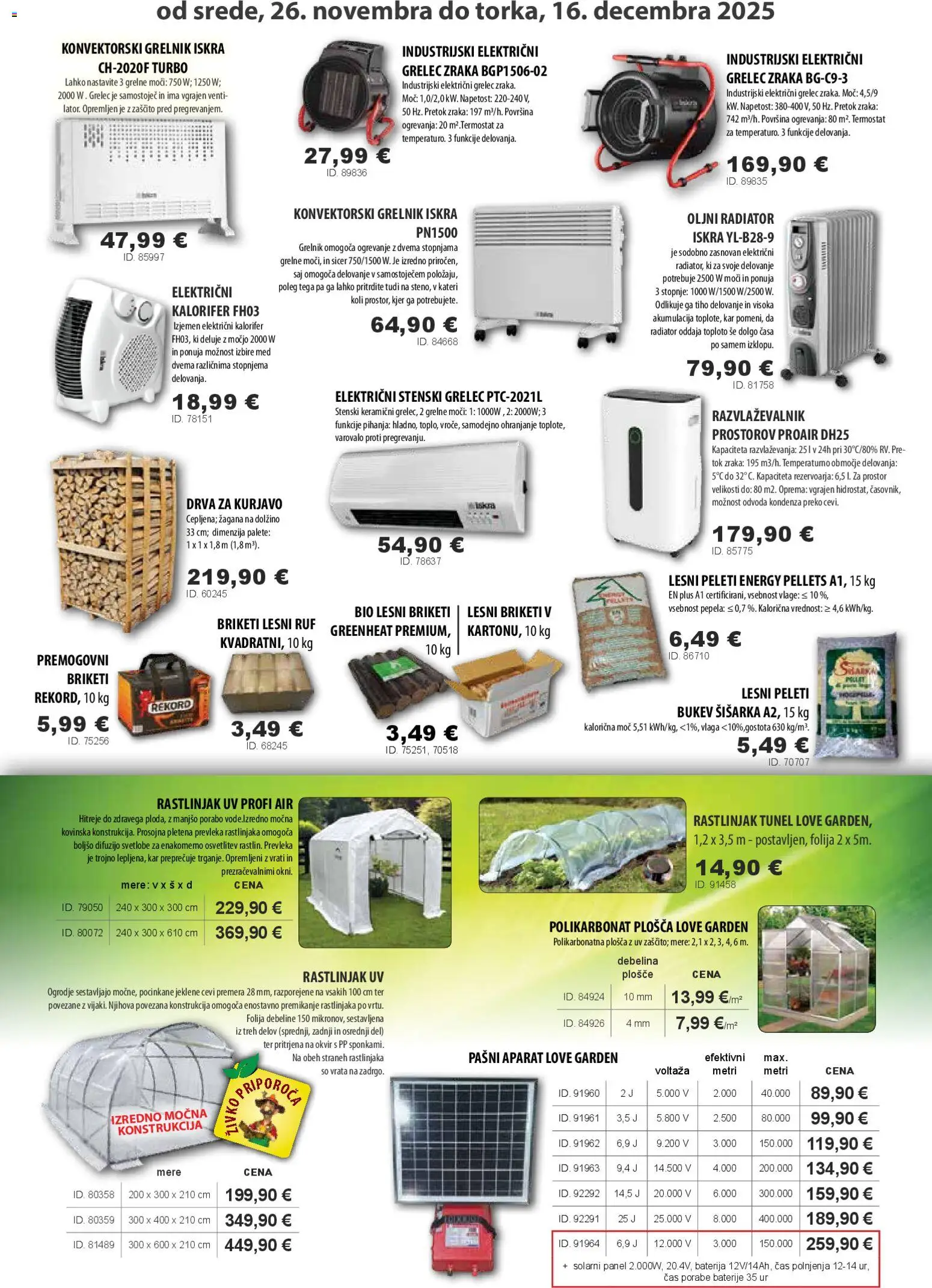 Novi Živex katalog ponudbe – veljaven od 26.11.2025 | Stran: 5 | Izdelki: Baterija, Baterije, Lesni briketi, Grelec