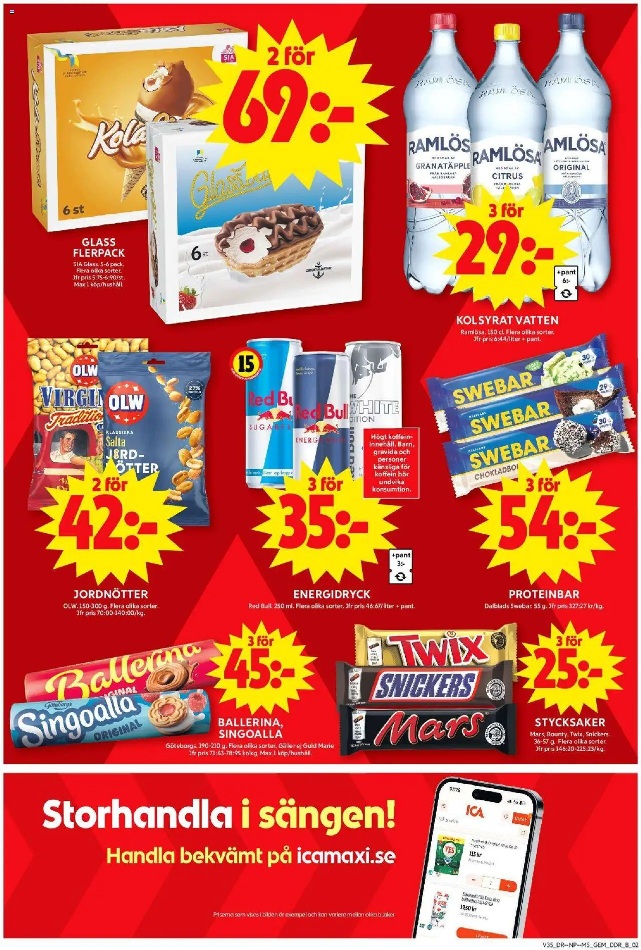 ICA Maxi reklamblad aktuell från 25.08.2025 | Sida: 10 | Produkter: Galler, Proteinbar, Energidryck, Glass