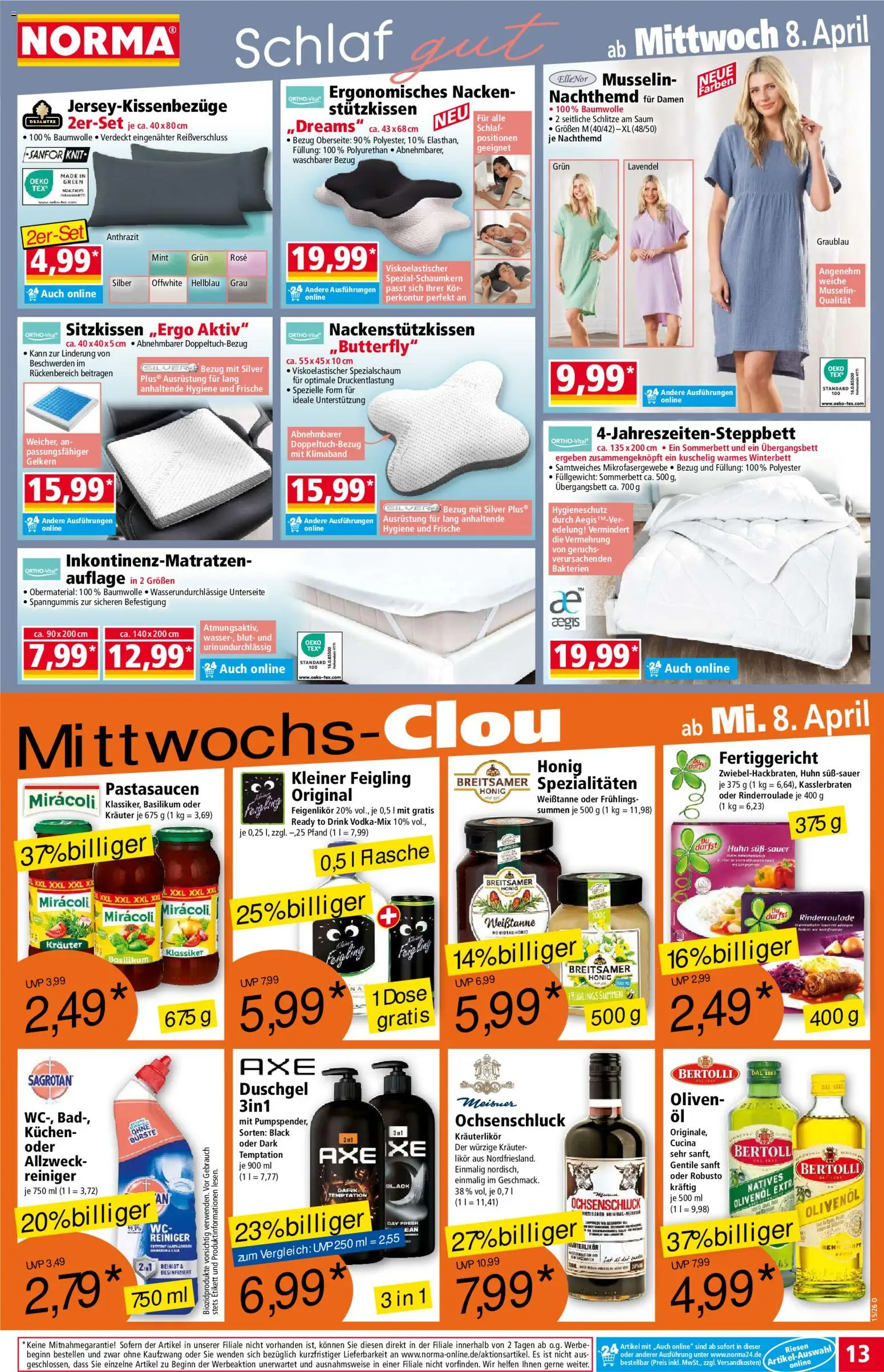 Norma Prospekt 	 – gültig ab 07.04.2026 | Seite: 13 | Produkte: Likör, Bad, Bürste, Kuchen