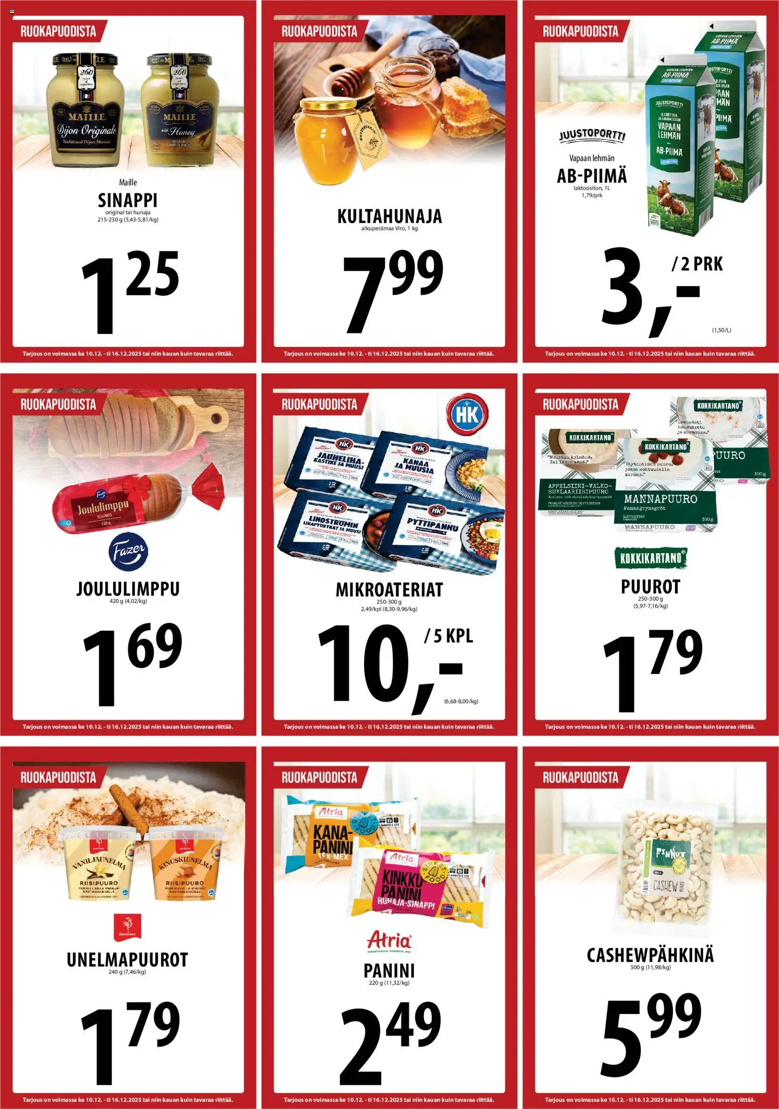 Tuuri tarjoukset – voimassa 10.12.2025 alkaen | Sivu: 16 | Tuotteet: Kana, Sinappi, Kinkku, Hunaja