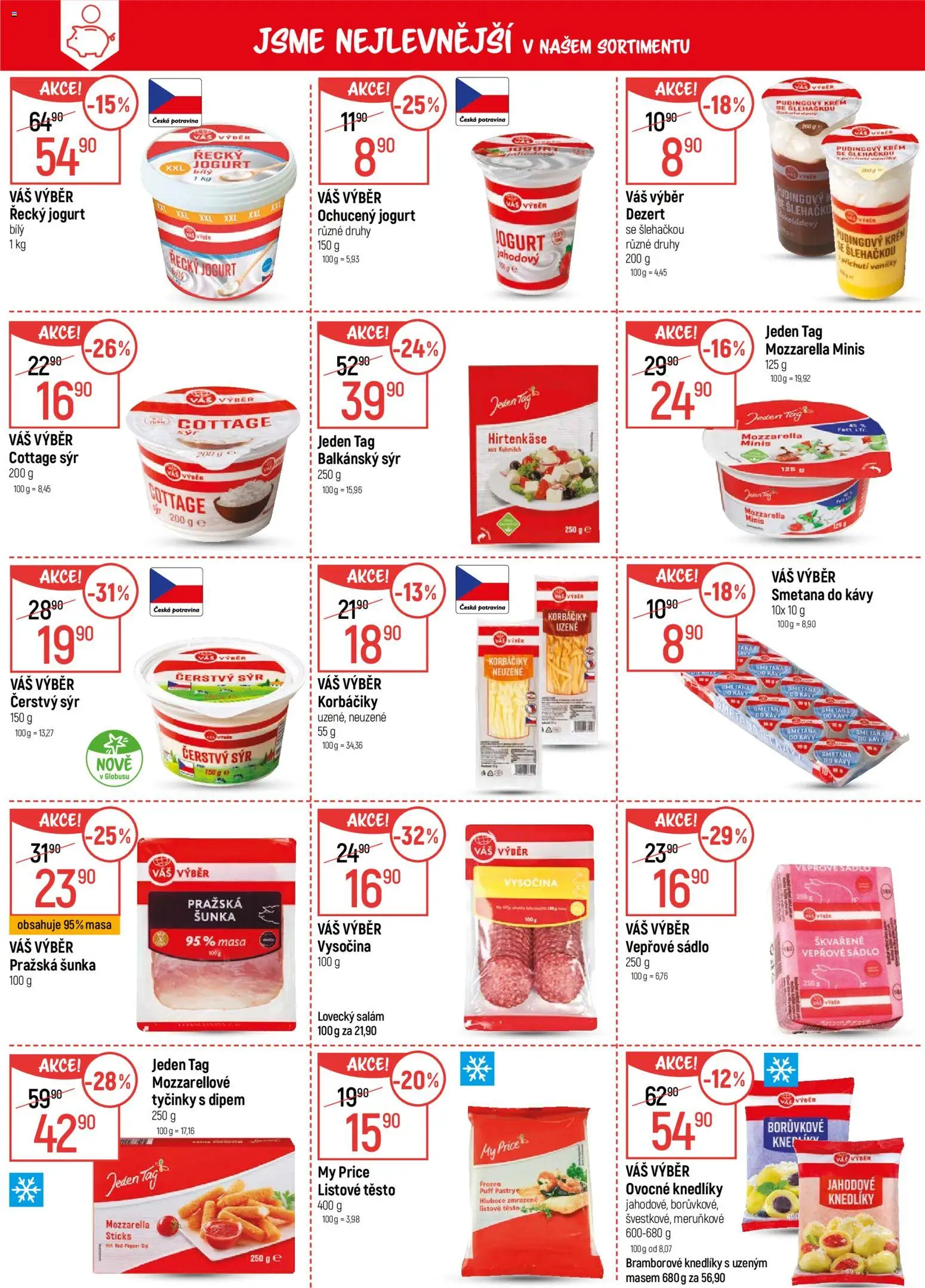 Globus leták - Praha Čakovice od 28.01.2026 | Strana: 3 | Produkty: Řecký jogurt, Salám, Smetana, Mozzarella