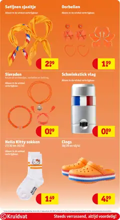Satijnen sjaaltje, Alleen in de winkel verkrijgbaar. - Voorbeeld van een folder van Kruidvat, geldig van 31.03.2026 | Pagina: 58 | Producten: Sokken, Oorbellen, Kan, Sjaaltje