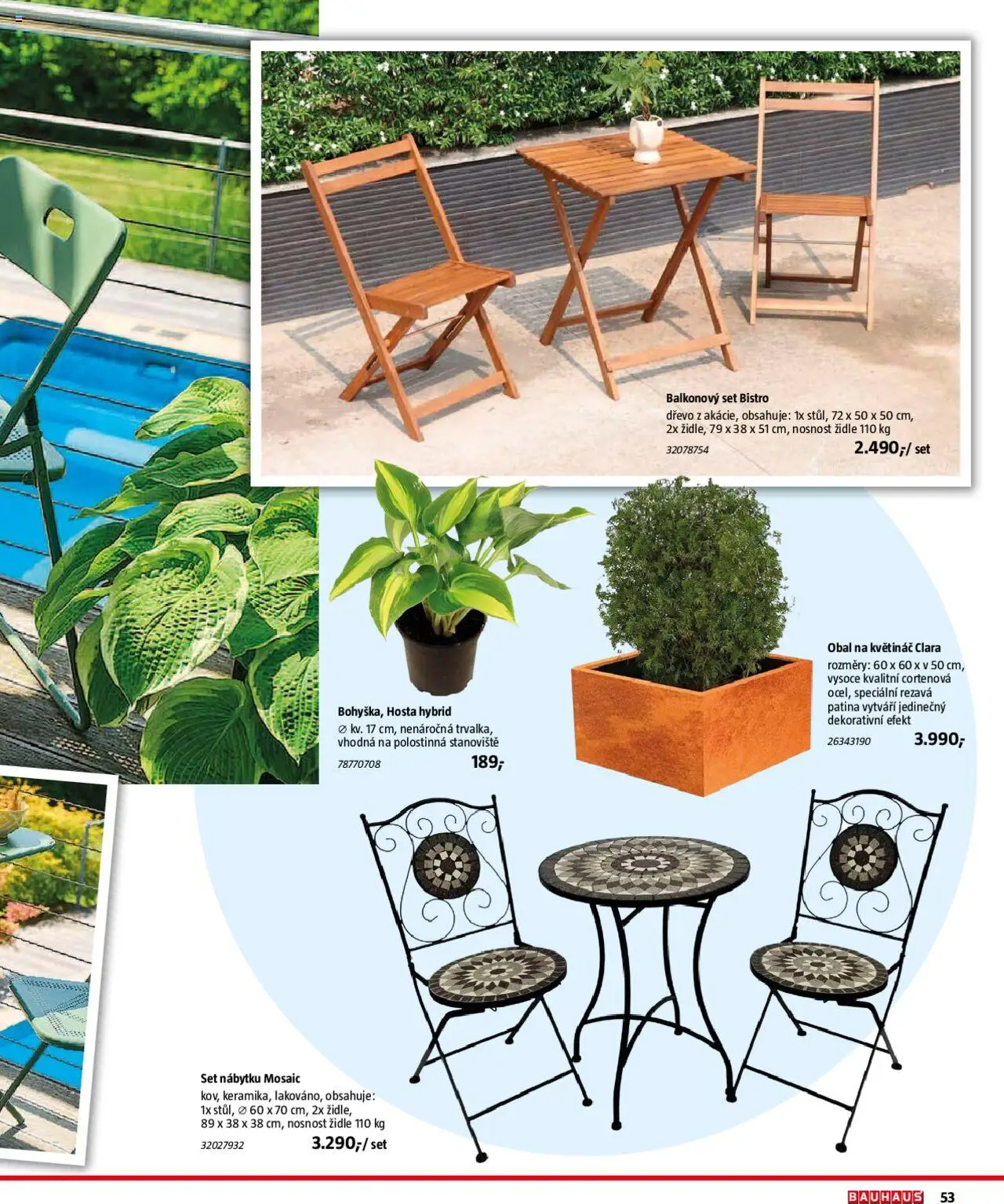 Bauhaus katalog Zahradní nábytek od 01.04.2025 | Strana: 53 | Produkty: Obal na květináč, Židle, Květináč